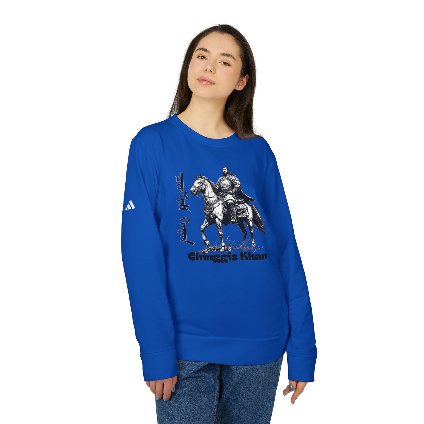 Mongolia: Chinggis Khan - Adidas Unisex Fleece Crewneck Sweatshirt - 10757