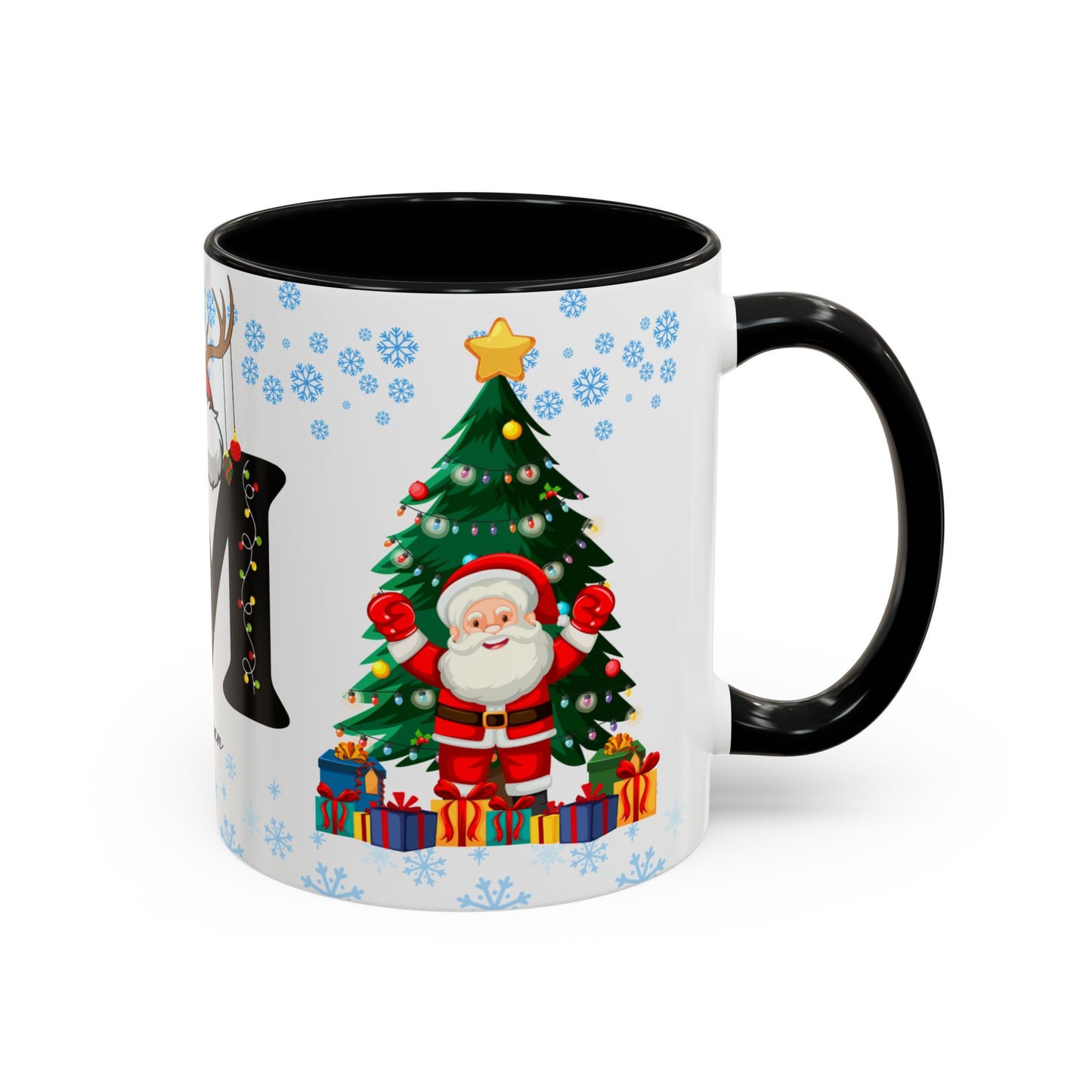 Christmas Letter M for Megan, Customizable - Accent Coffee Mug (11, 15oz)