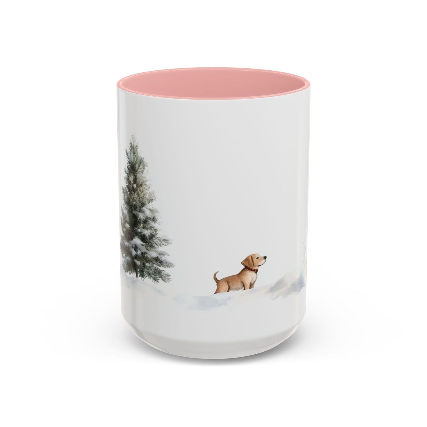 Winter Tree, Snowman & Puppy - Accent Coffee Mug (11, 15oz) - 10404