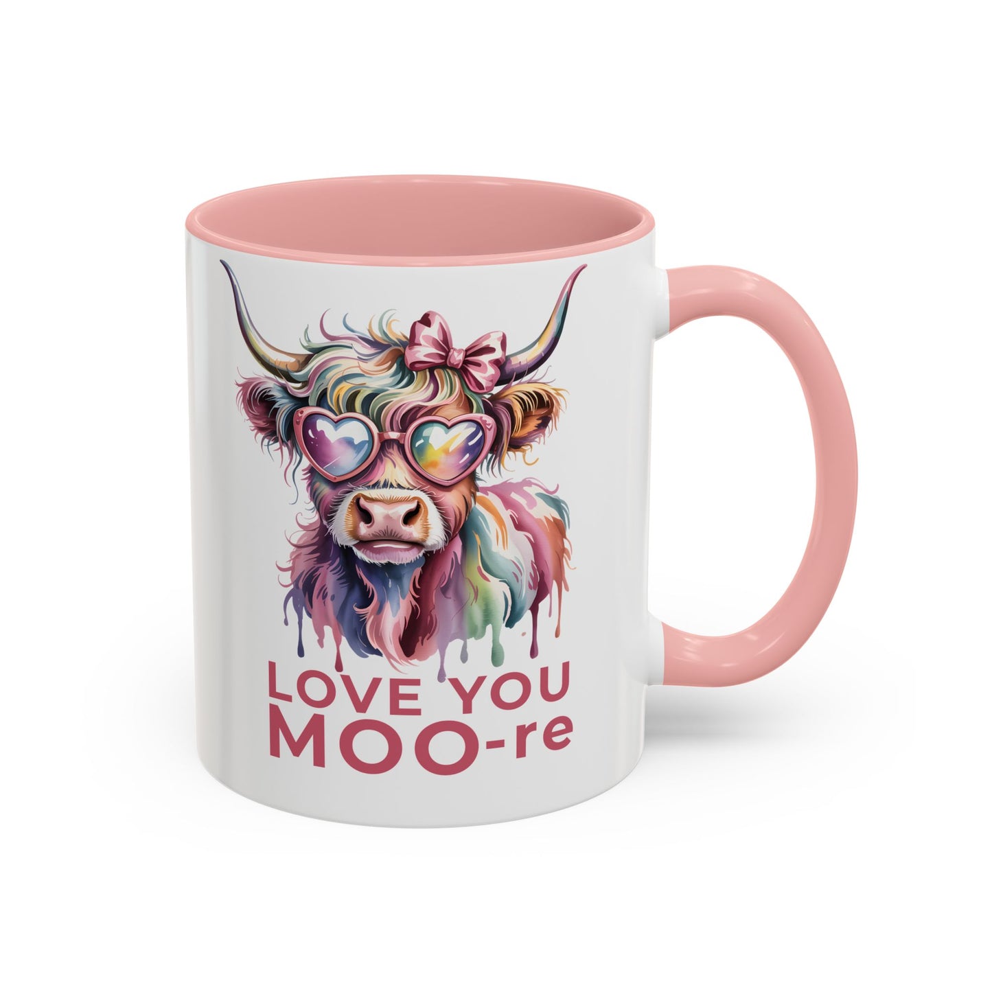 Love You Moo-re Highland Cow Mug – Cute Valentine’s Day Coffee Cup, Funny Romantic Gift for Her or Him (11oz / 15oz) - 14785