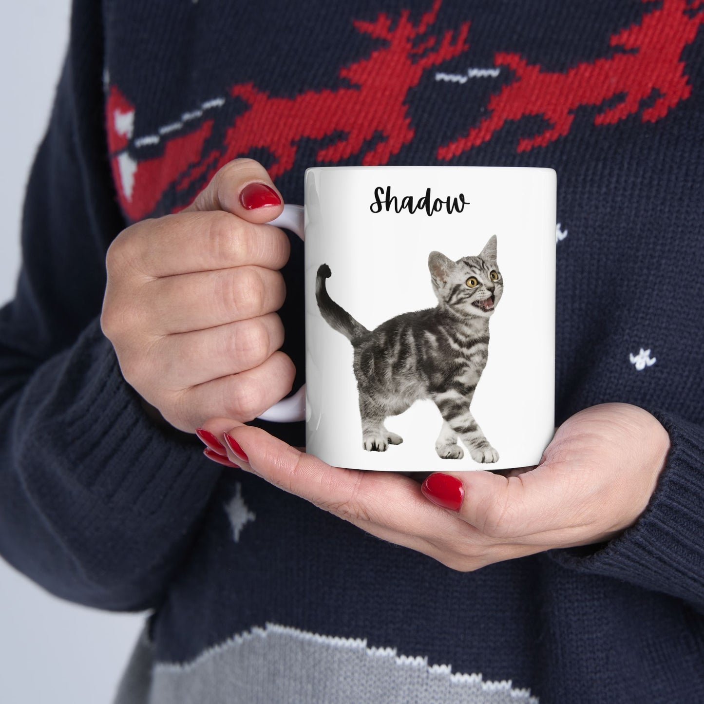 Personalised Cat Ceramic Mug, Coffee Lovers Gift, Cat Lover's Mug, Cute Animal Mug, Funny Cat Coffee Cup - 14199