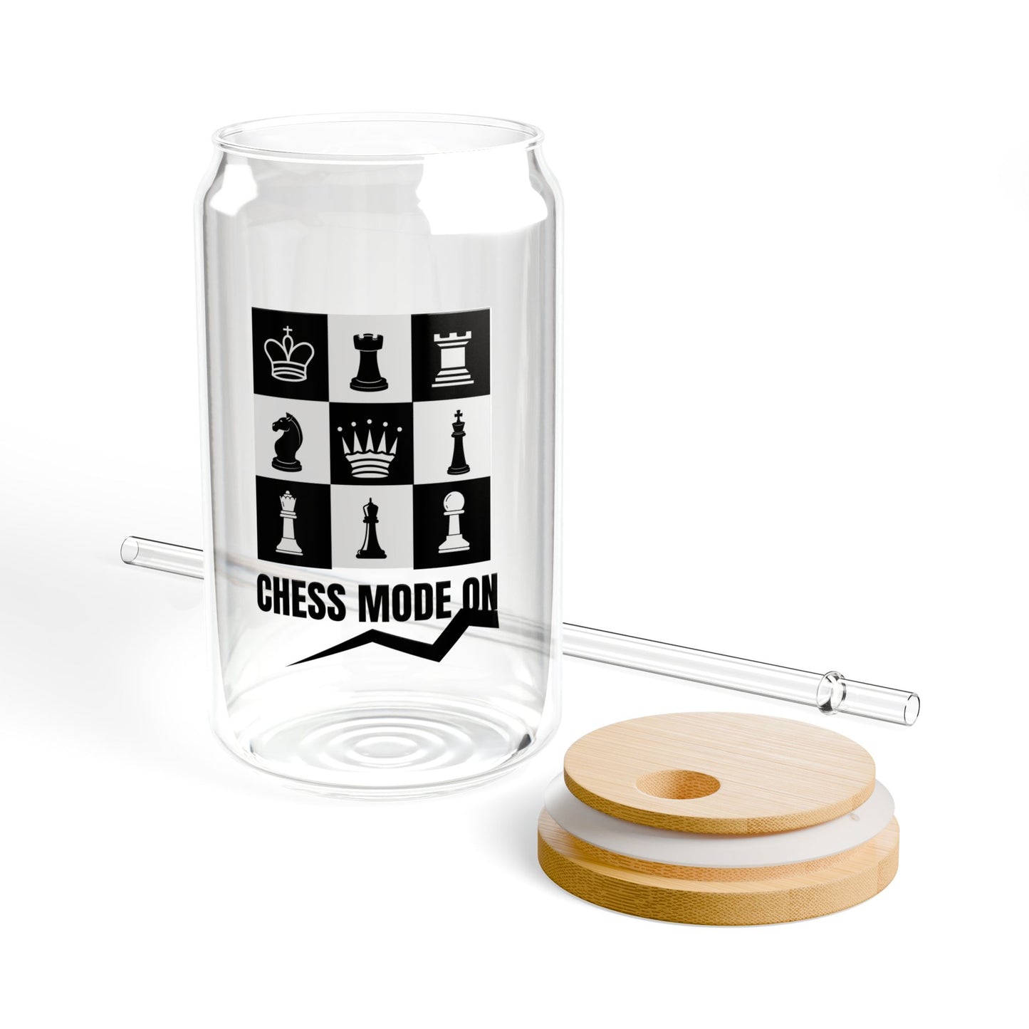 Chess Mode On - Sipper Glass, 16oz - 10788