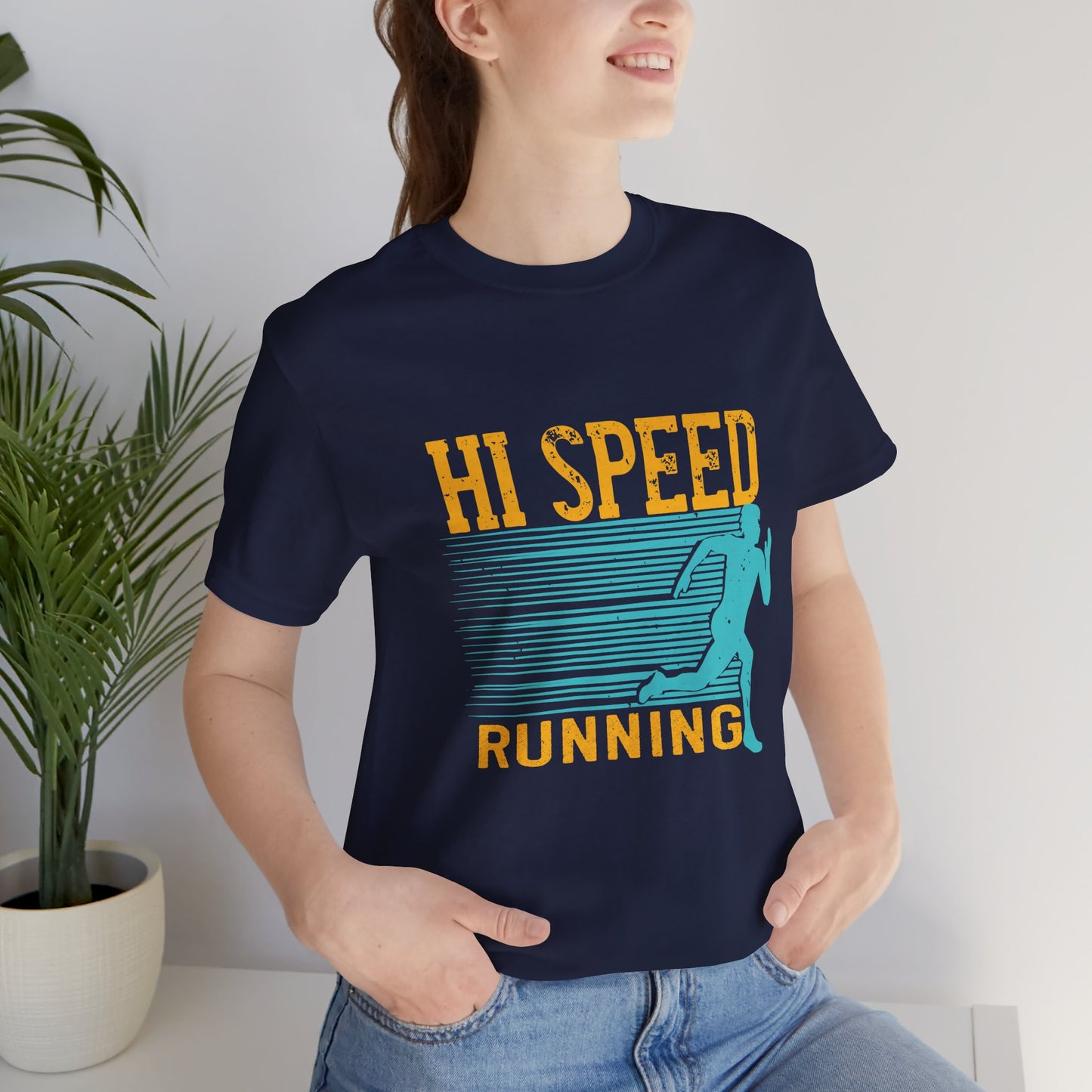 Hi, Speed Running - Unisex Jersey Short Sleeve Tee