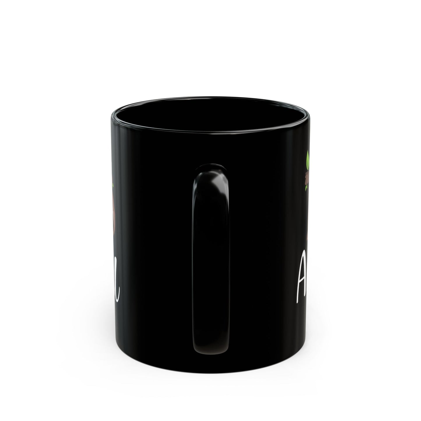 Yoga: Sloth Spirit Animal Mug, Black Ceramic Coffee Cup, Gift for Sloth Lovers - 13212