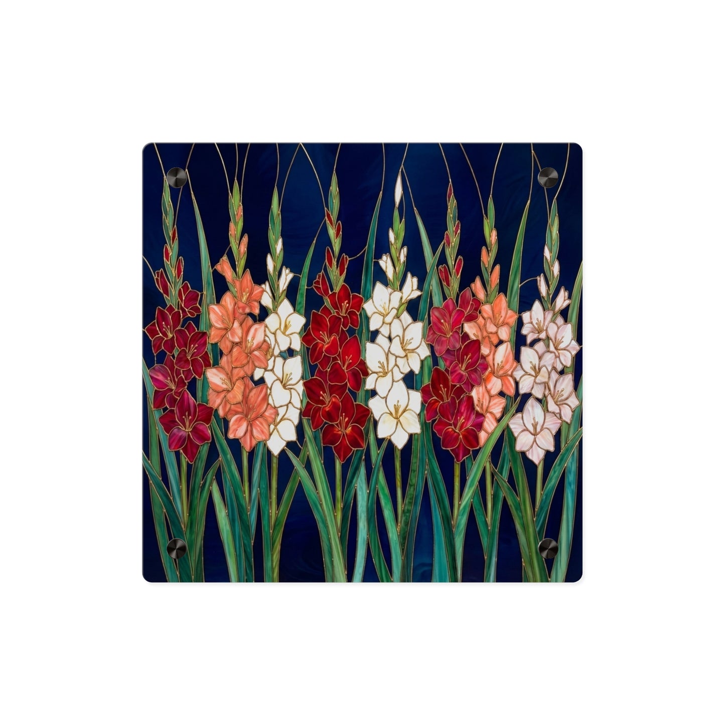 Gladiolus Floral Acrylic Wall Art Panel – Elegant Garden Blooms Home Decor - 14606