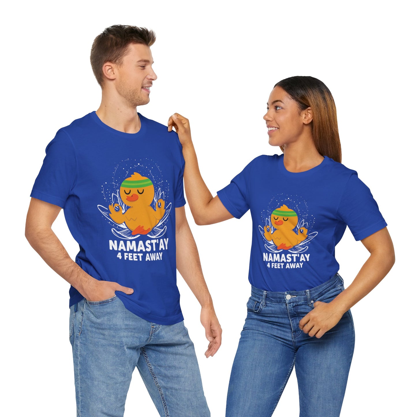 Yoga: Namastay, 4Feet Away- Unisex Jersey Short Sleeve Tee