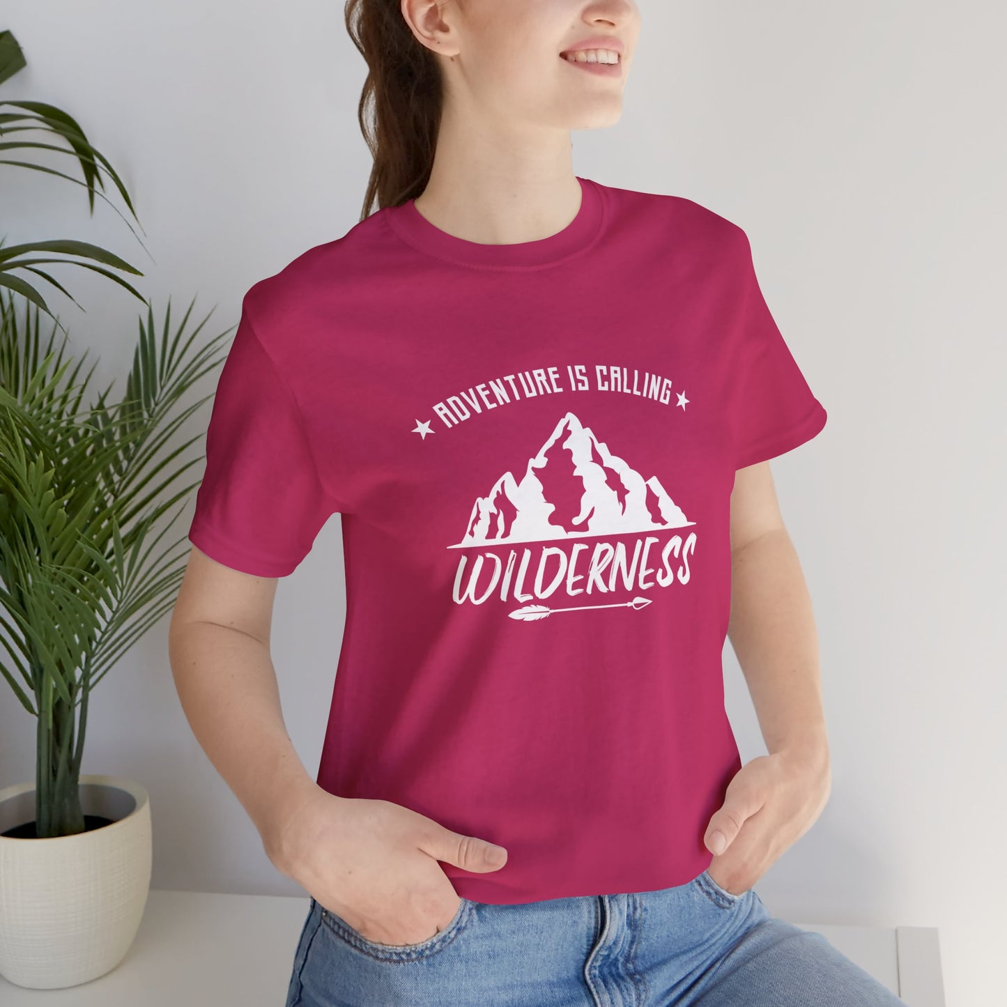 Camping: Adventure Is Calling, Wilderness - Unisex Jersey Short Sleeve Tee