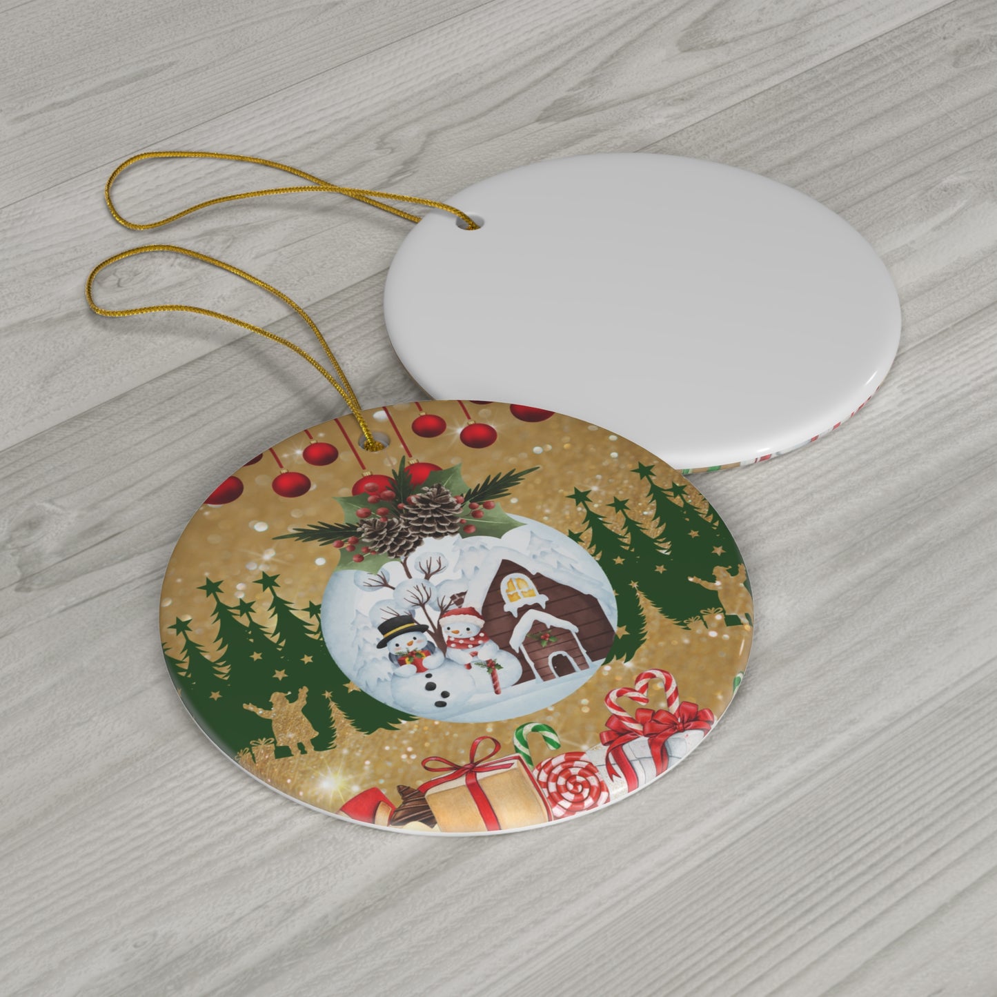 Merry Christmas - Ceramic Ornament, 4 Shapes