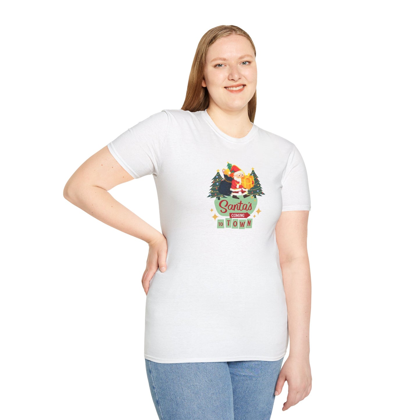 Santa's Coming to Town - Unisex Softstyle T-Shirt