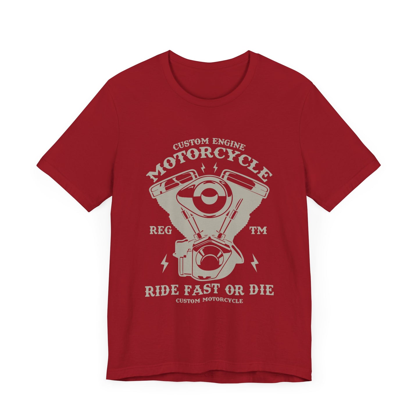 Custom Engine Motorcycle - Unisex Jersey Short Sleeve Tee