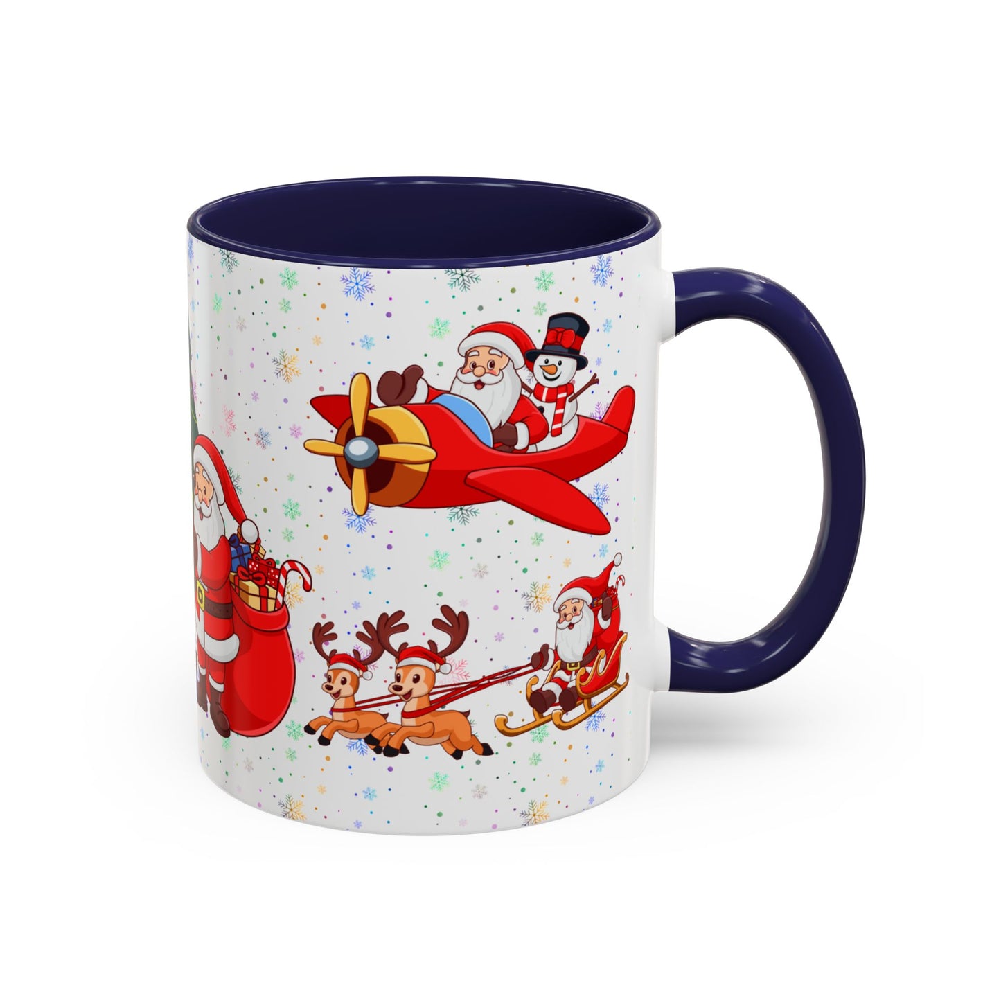 Christmas Party, Santa, Snowman & Reindeer - Accent Coffee Mug (11, 15oz) - 10429