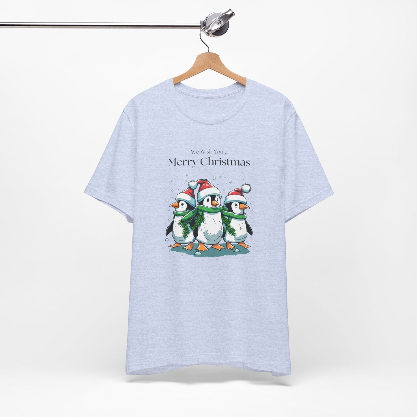 Penguins, We Wish You A Merry Christmas - Unisex Jersey Short Sleeve Tee - 10198