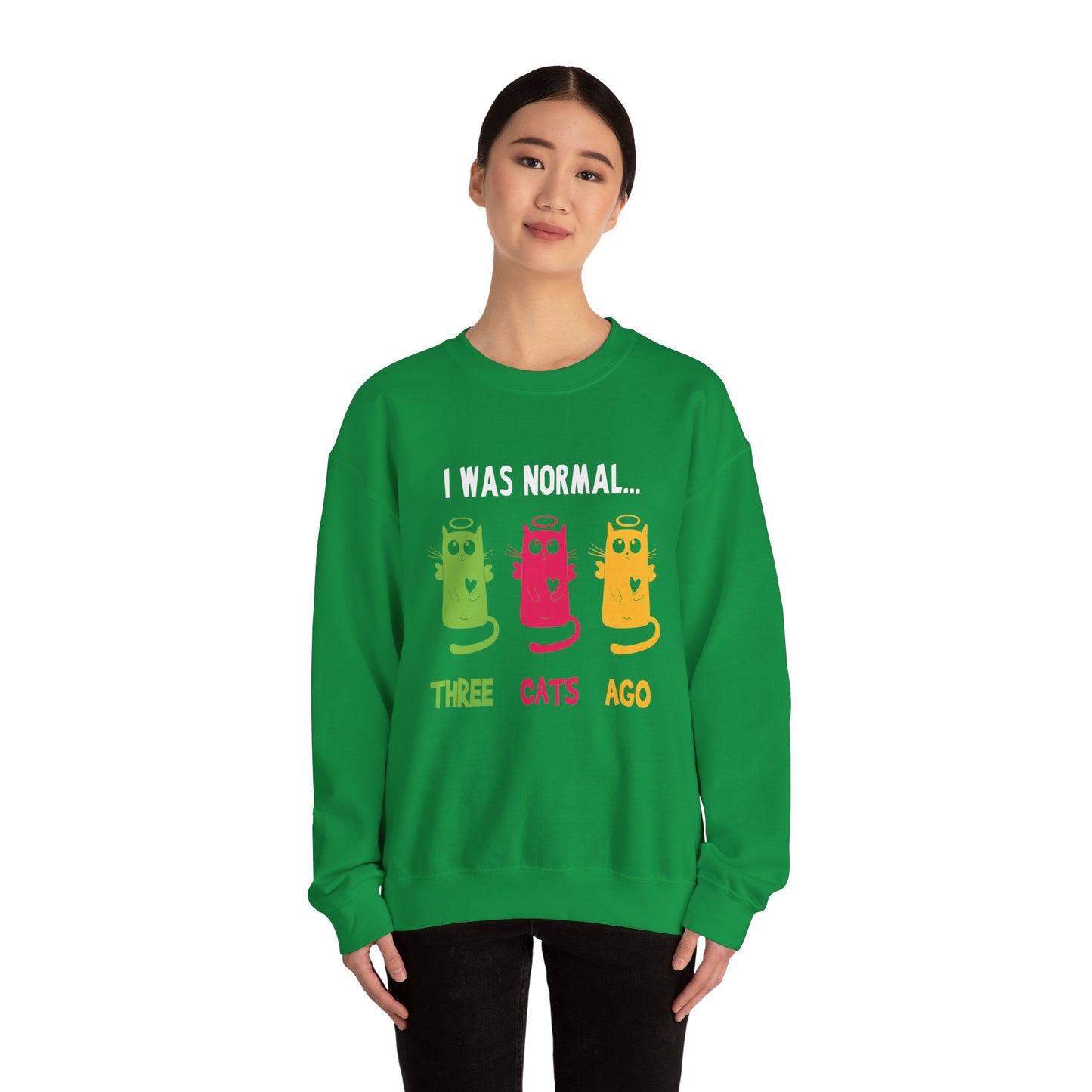 I Was Normal Three Cats Ago - Unisex Heavy Blend™ Crewneck Sweatshirt