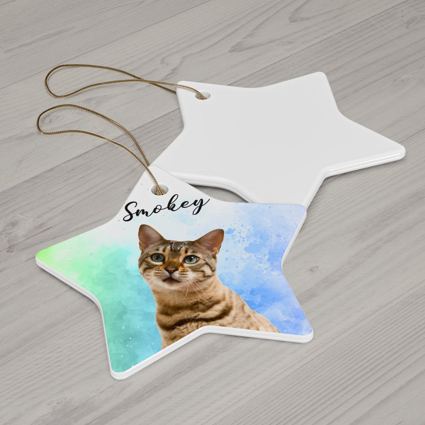 Your Cat, Customizable - Ceramic Ornament, 4 Shapes - 10038