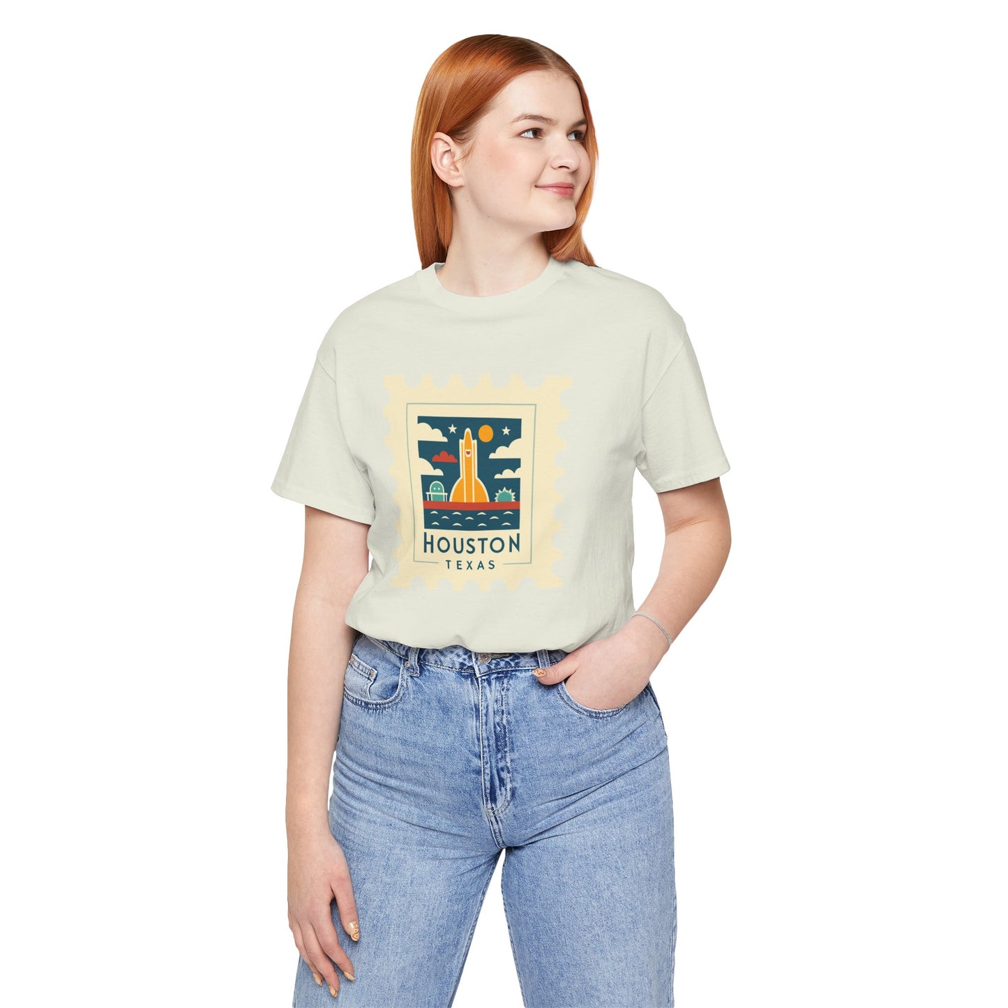 Houston Texas Retro Stamp Unisex Tee - Graphic T-Shirt for Casual Wear - 12143