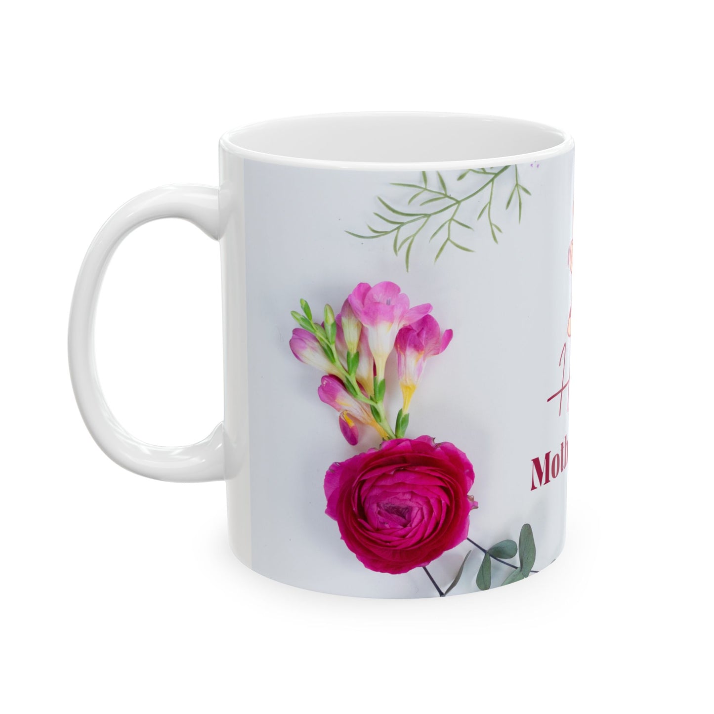 Happy Mother's Day Floral Ceramic Mug - Perfect Gift for Moms - 12278