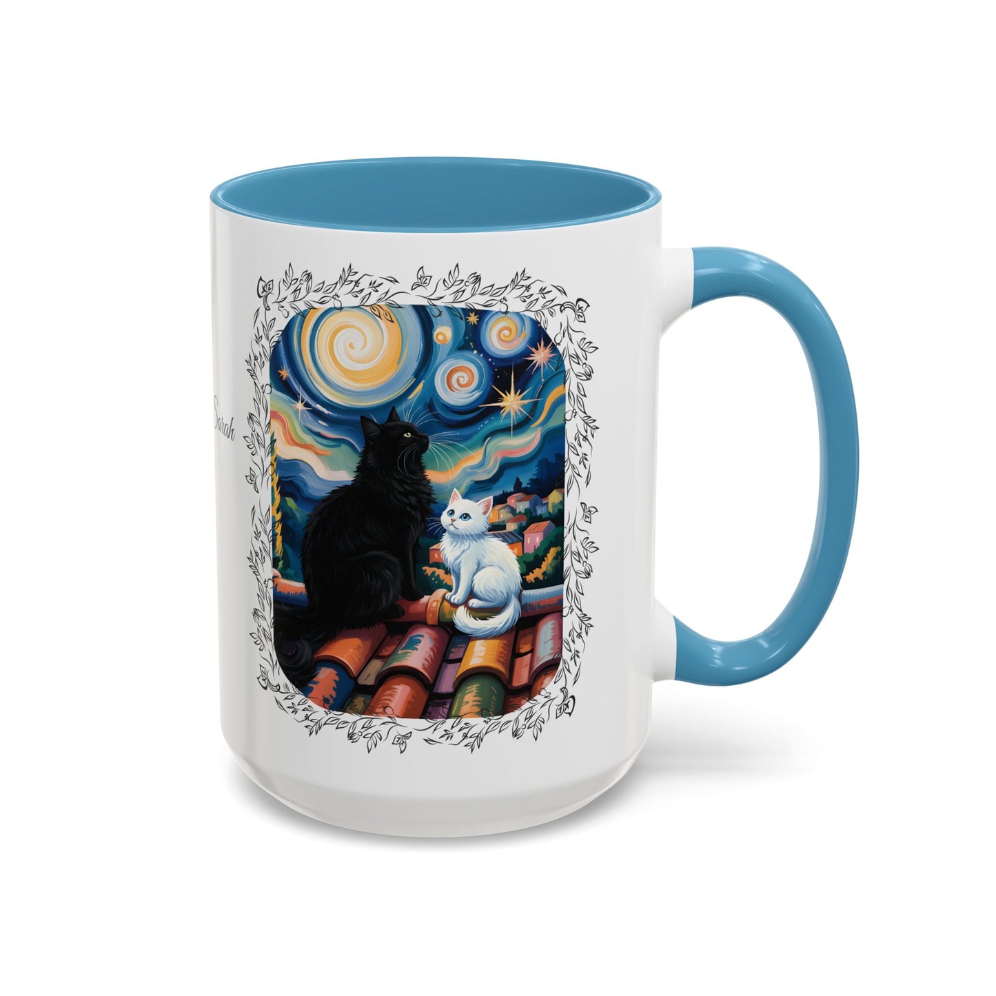 Starry Night Cats Coffee Mug – Van Gogh Inspired Cat Art | Cat Lovers Gift (11oz / 15oz) - 14758