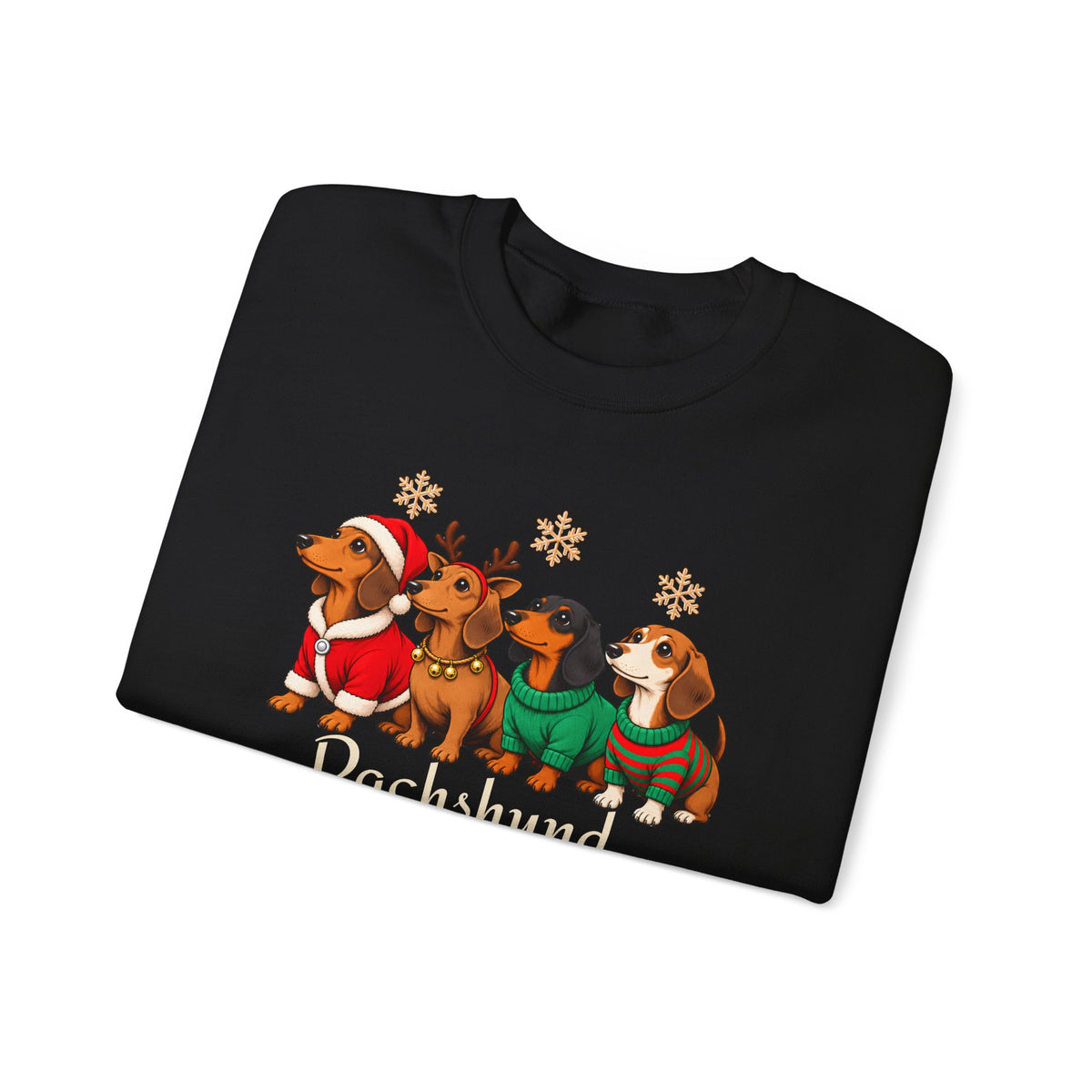 Dachshund Through the Snow Sweatshirt, Cute Christmas Dog Crewneck - 14566