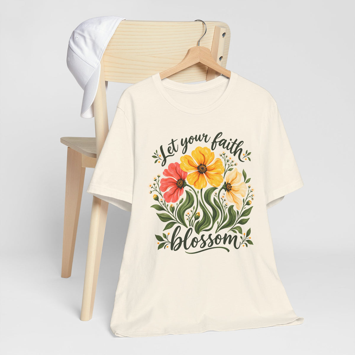 Let Your Faith Blossom T-Shirt, Floral Christian Tee - 14506