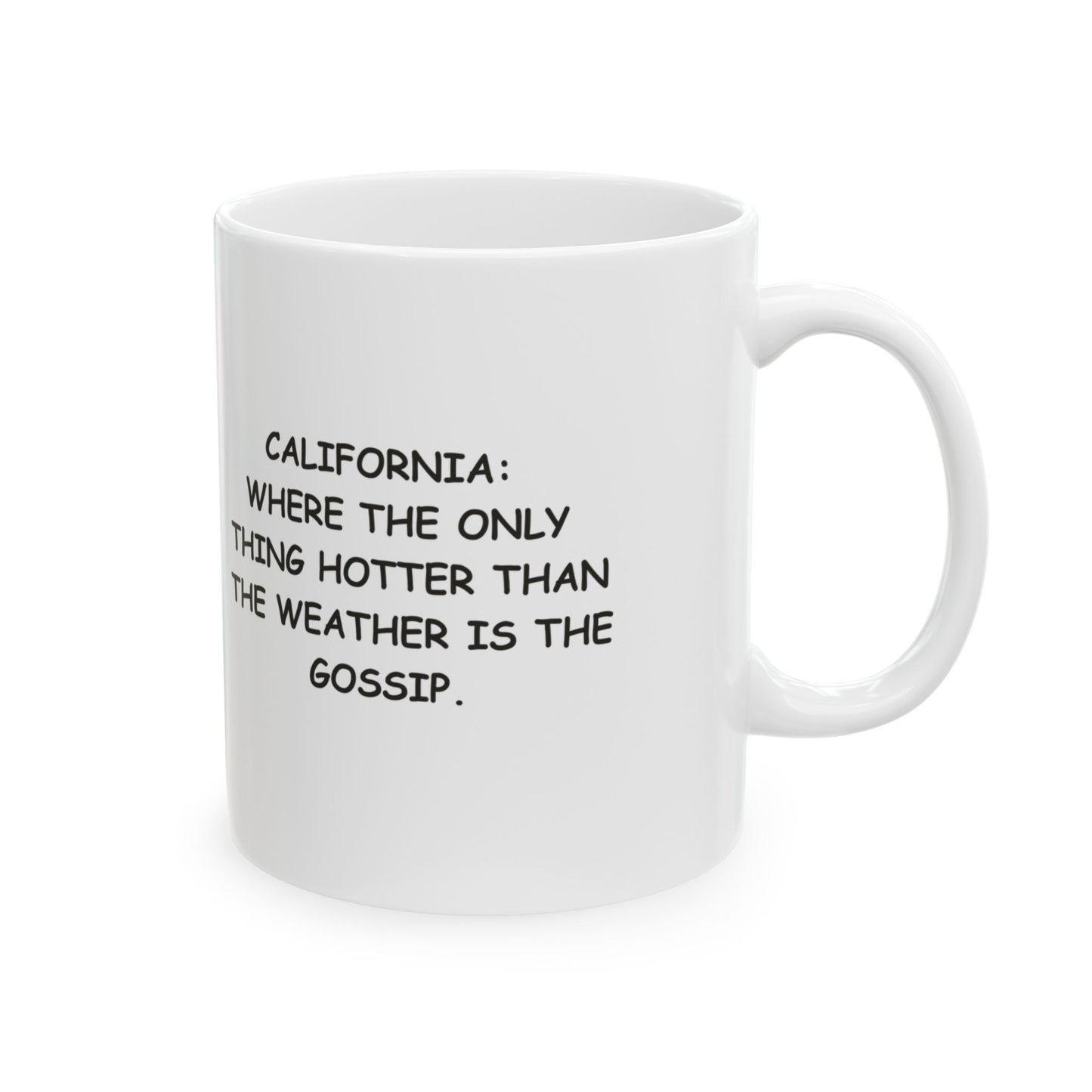 "California: where the only thing hotter than the weather is the gossip." Ceramic Mug - 12726