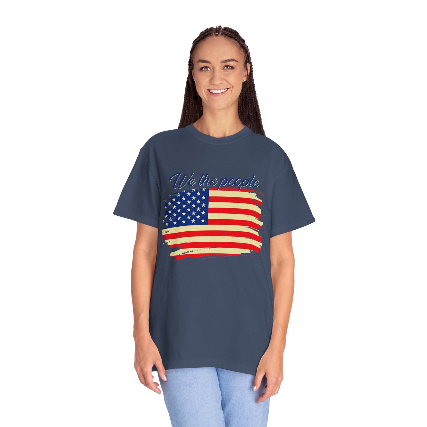 Patriotic Garment-Dyed T-Shirt - We the People, Independence Day Gift, Casual Wear, Constitution Day, Freedom Apparel - 13691