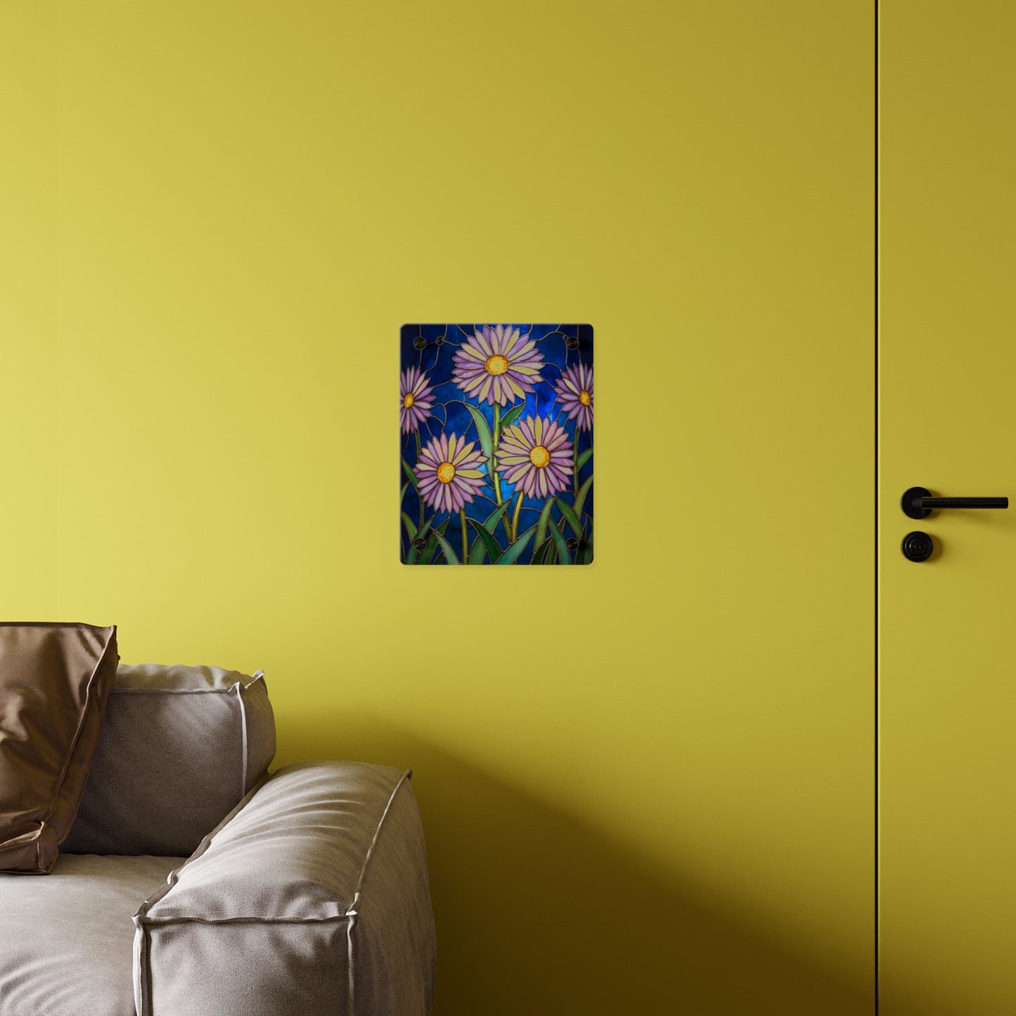 Aster Field Acrylic Wall Art Panel — Floral Home Décor - 14607