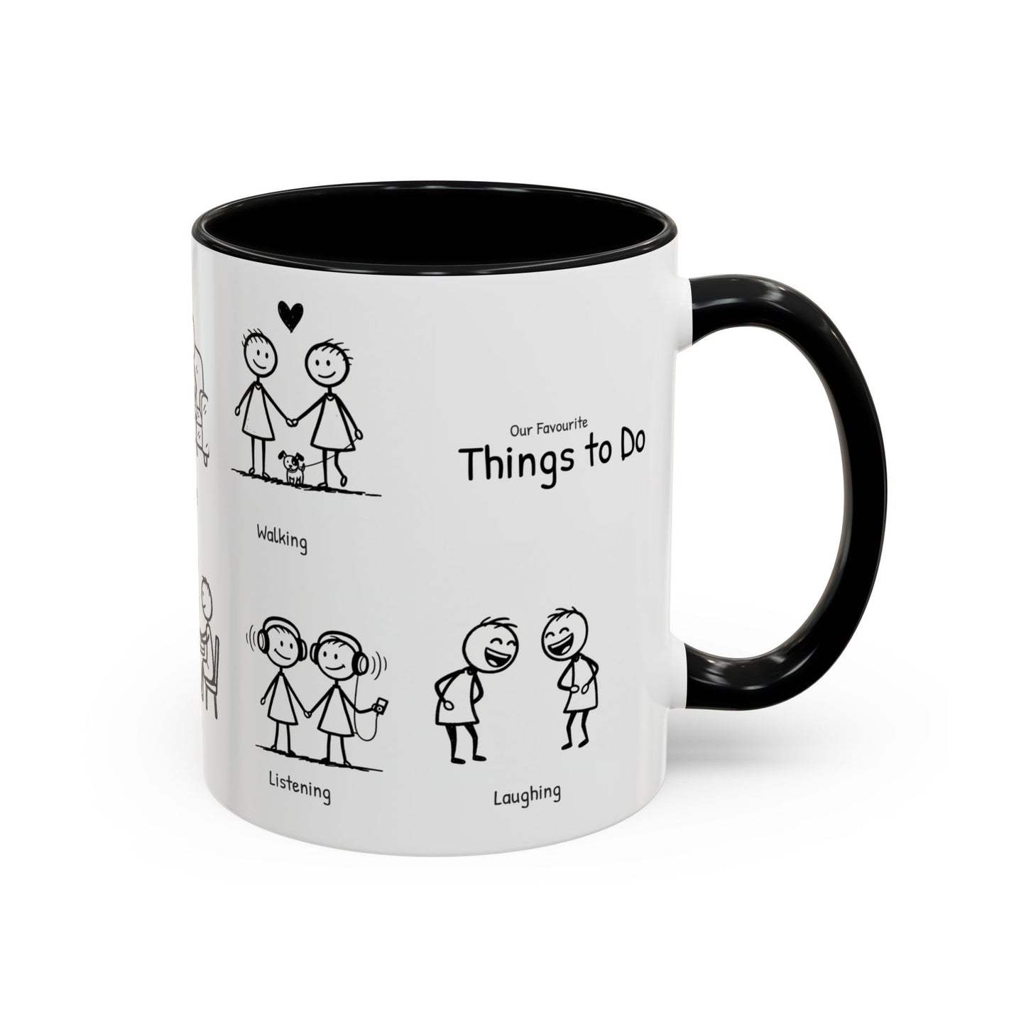 Our Favorite Things to Do Valentine’s Mug – Cozy Couples Illustrated Accent Coffee Mug - 14705