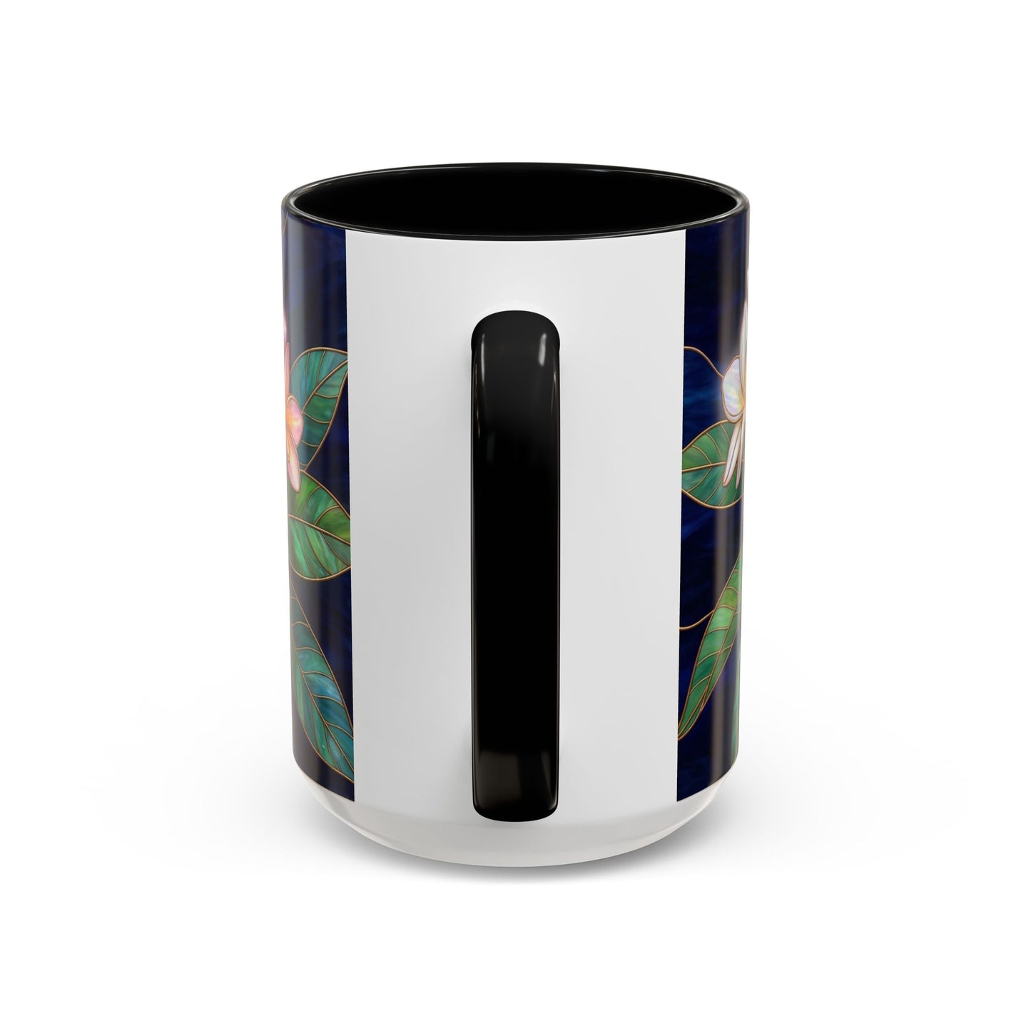 Plumeria Floral Accent Mug —  Stained Glass Design (11/15oz) - 14545