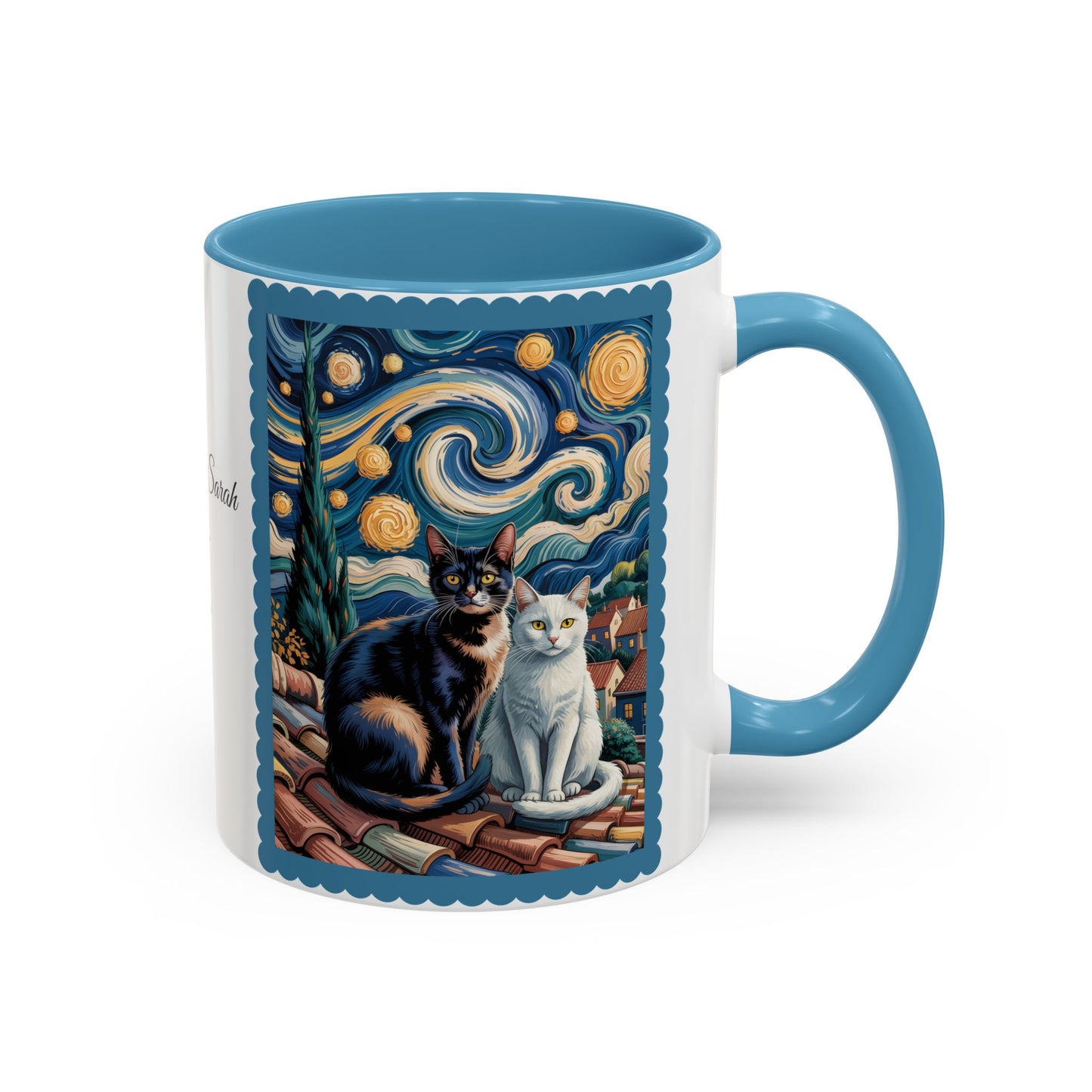 Van Gogh Inspired Cat Art Mug – Valentine’s Gift for Cat Lovers, 11oz / 15oz Coffee Mug - 14763