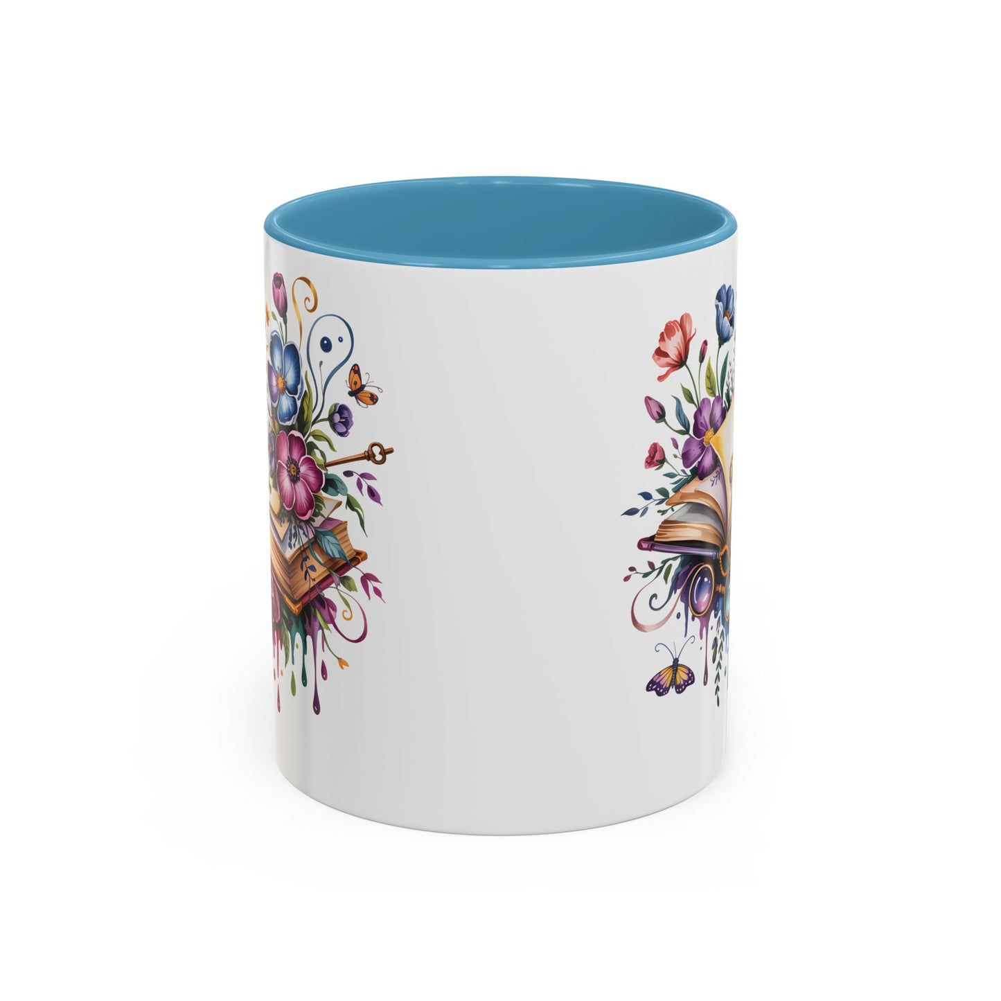 Floral Storybook Coffee Mug – Open Book with Flowers, Book Lover Gift (11oz / 15oz) - 14829