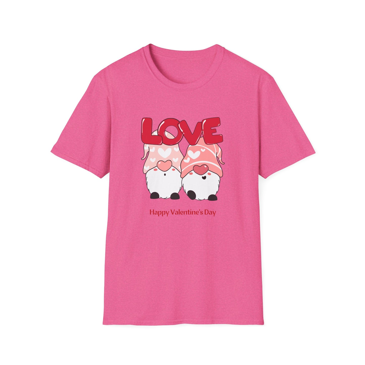 Gnomes, Love, Happy Valentine's Day - Unisex Softstyle T-Shirt - 11444