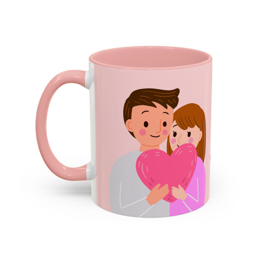 Couple, Happy Valentine's Day - Accent Coffee Mug (11, 15oz) - 11130