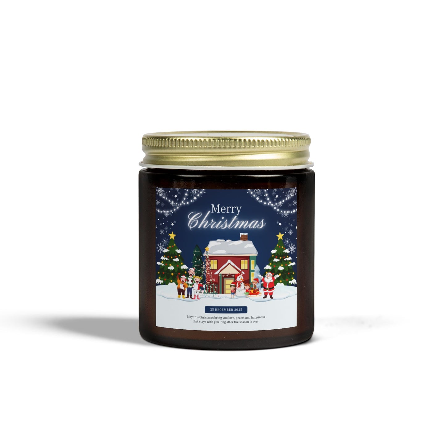 Merry Christmas, Happy New Year - Scented Candles, Coconut Apricot Wax (4oz, 9oz)