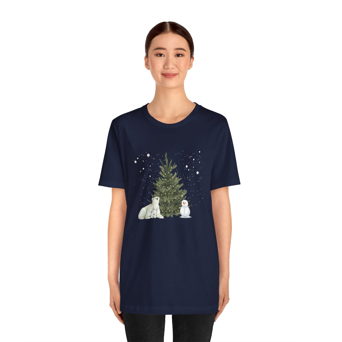 Polar Bear & snowman - Unisex Jersey Short Sleeve Tee - 10021