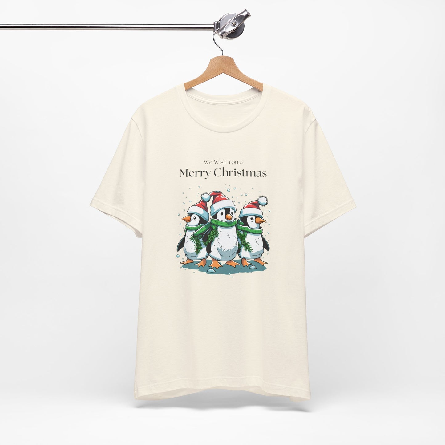 Penguins, We Wish You A Merry Christmas - Unisex Jersey Short Sleeve Tee - 10198