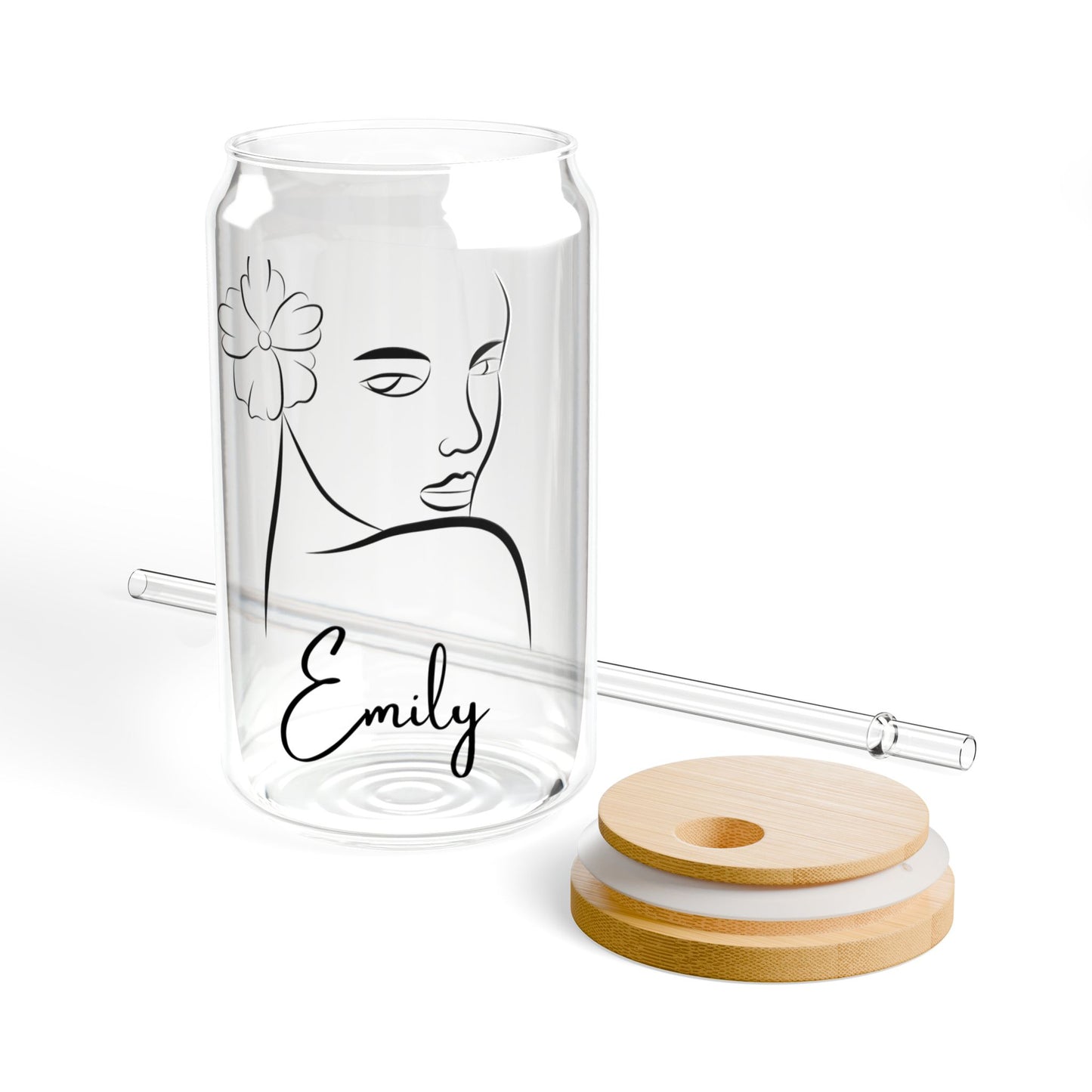 Woman, Emily, Name Customizable Sipper Glass, 16oz