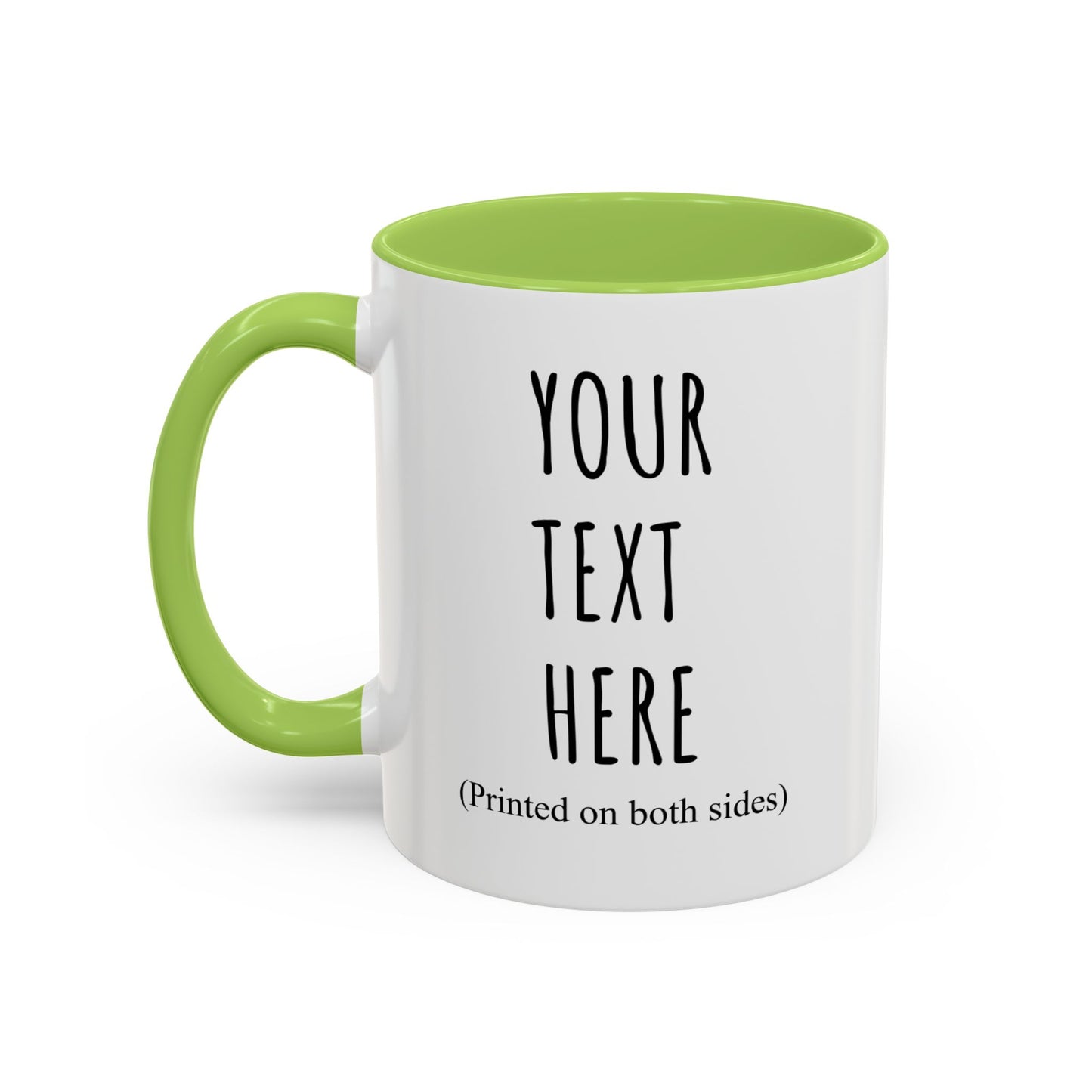 Personalized Accent Coffee Mug – Custom Text Printed Both Sides (11oz & 15oz) - 14676