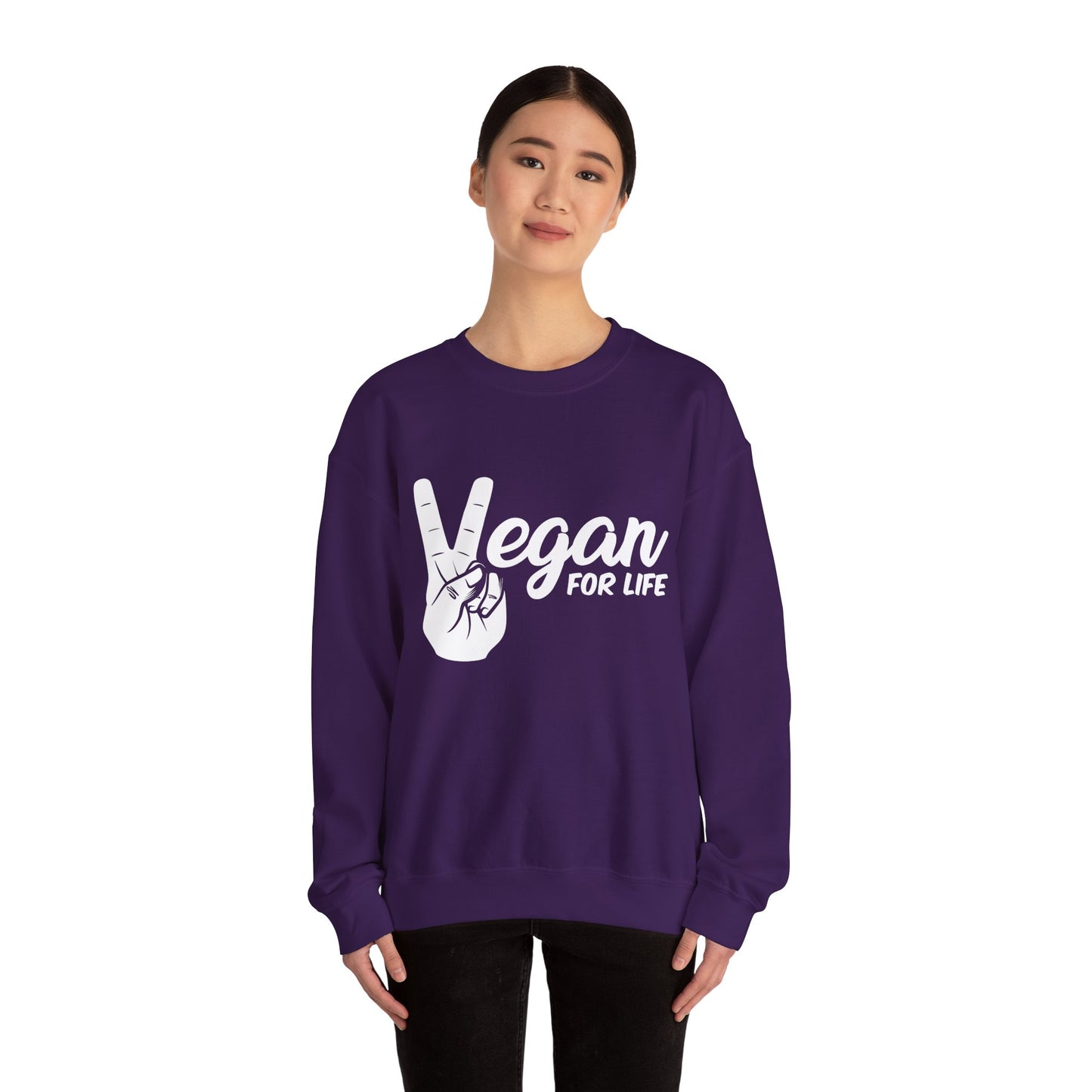 Vegan For Life - Unisex Heavy Blend™ Crewneck Sweatshirt