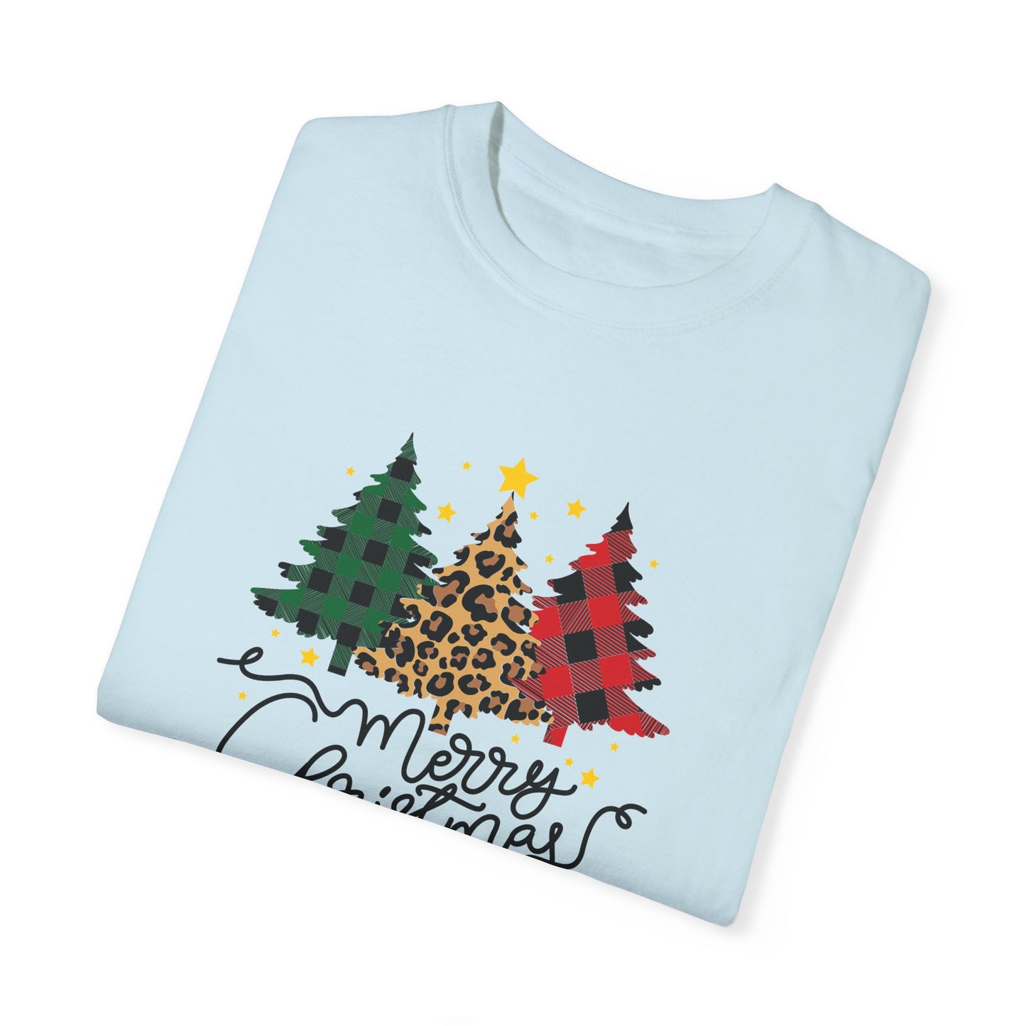 Merry Christmas, Trees - Unisex Garment-Dyed T-shirt - 10199