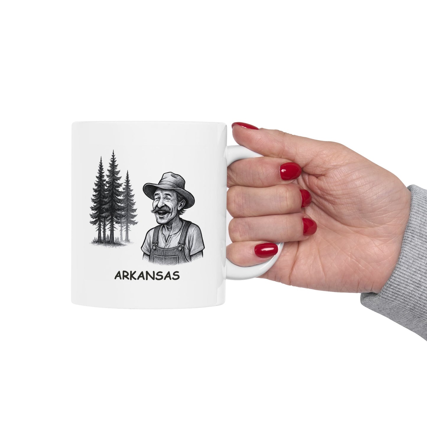 "Arkansas: Where the trees are tall, and the accents are even taller." Ceramic Mug - 13275