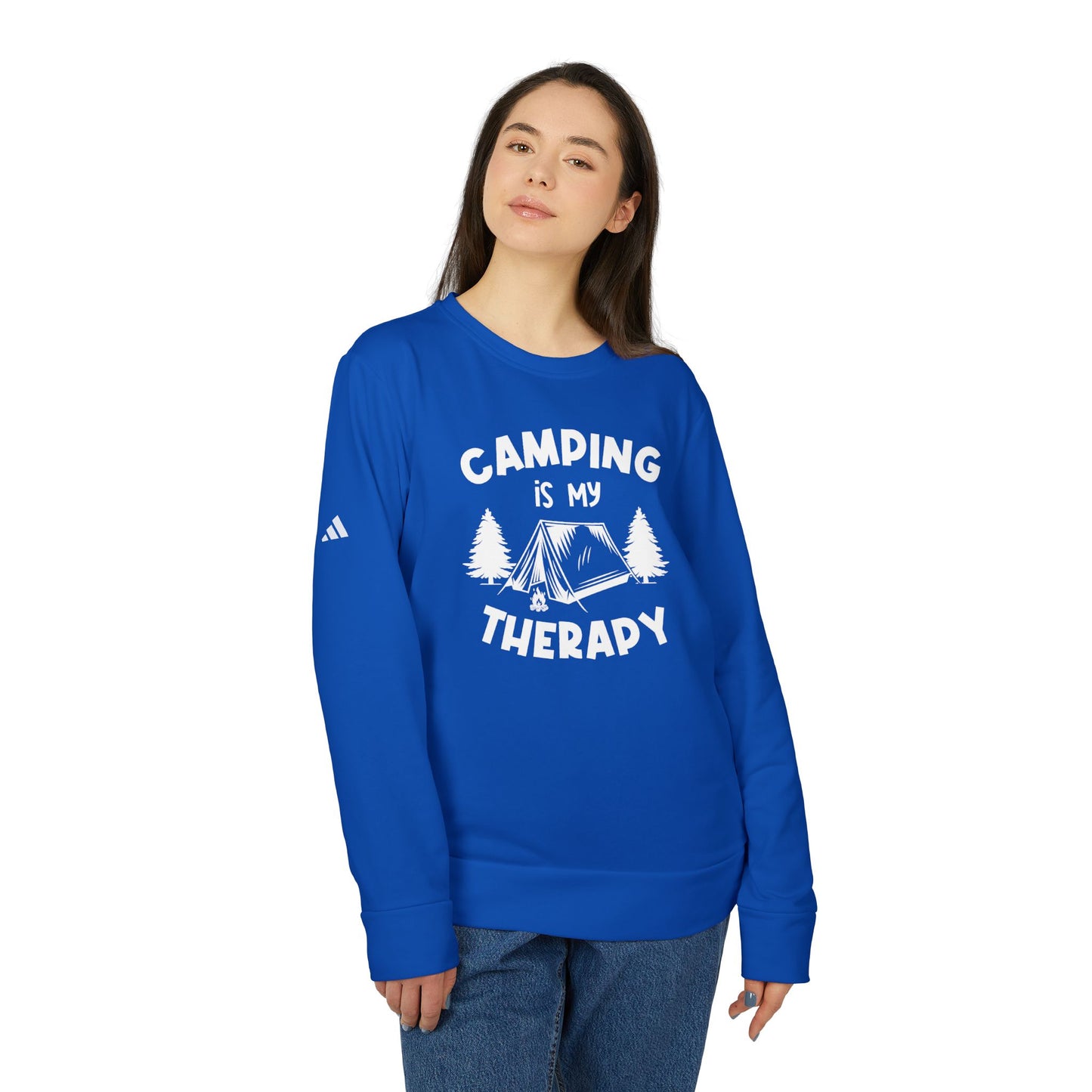 Camping Is My Therapy - adidas Unisex Fleece Crewneck Sweatshirt - 12225