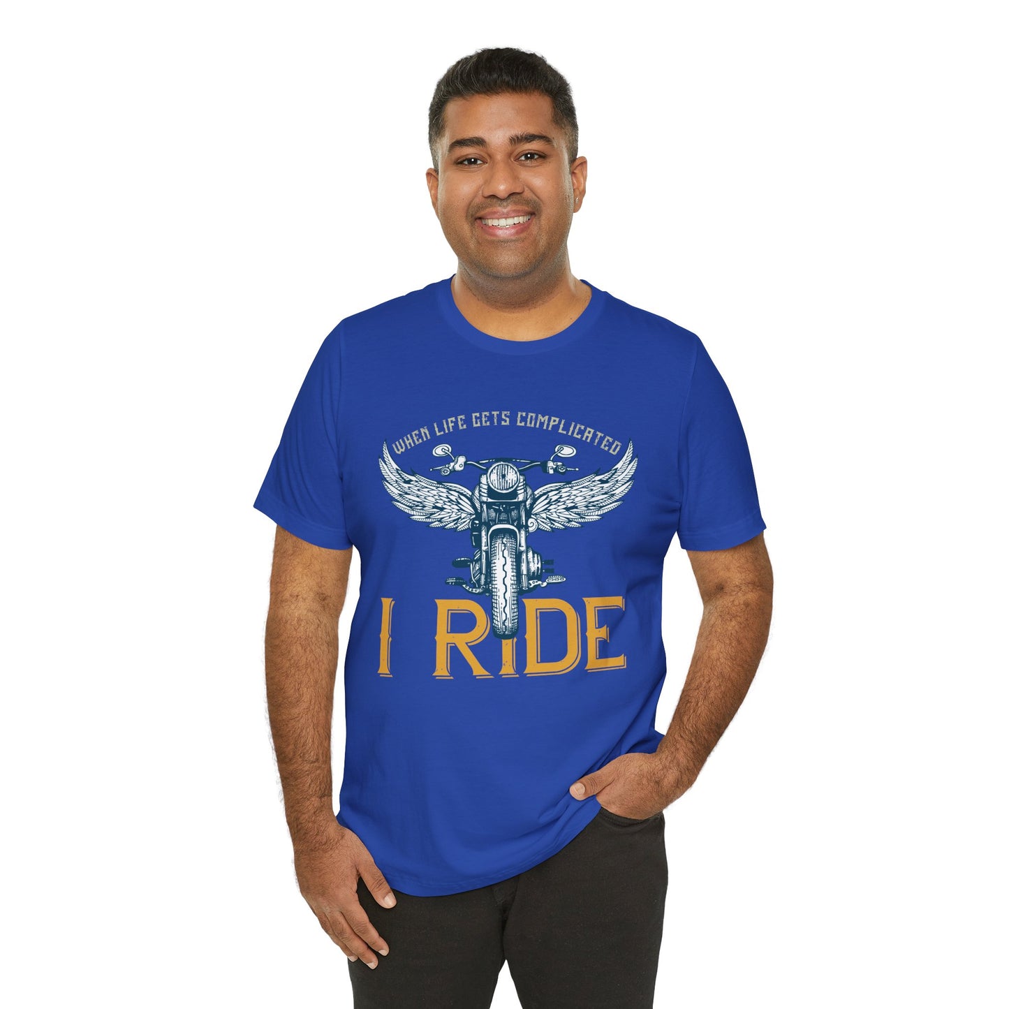 When Life Gets Complicated, I Ride - Unisex Jersey Short Sleeve Tee - 13959