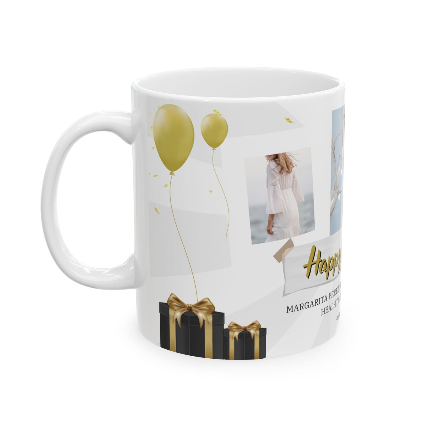Happy Birthday Ceramic Mug - Personalized Gift for Friends, Family, Coffee Lovers, Celebrations - 13986