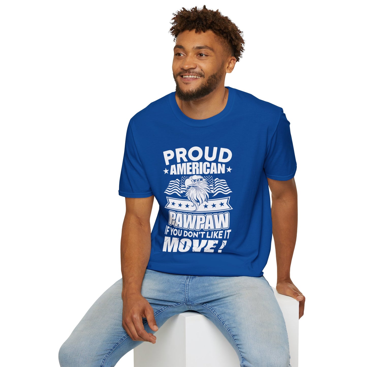 Proud American Pawpaw T-Shirt, Unisex Tee for Grandfather, Father's Day Gift, Casual Wear, Patriotic Shirt, Comfortable Tee - 13787