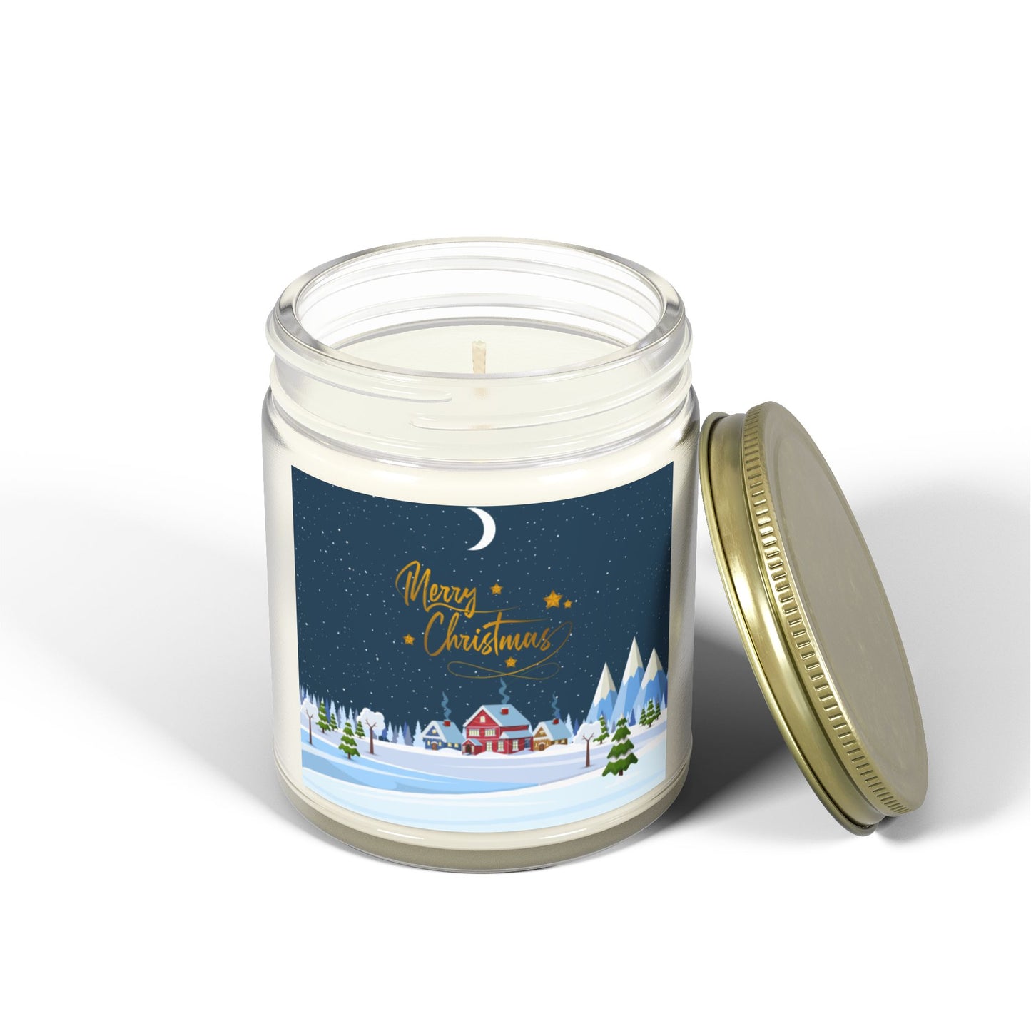 Merry Christmas - Scented Candles, Coconut Apricot Wax (4oz, 9oz) - 10235