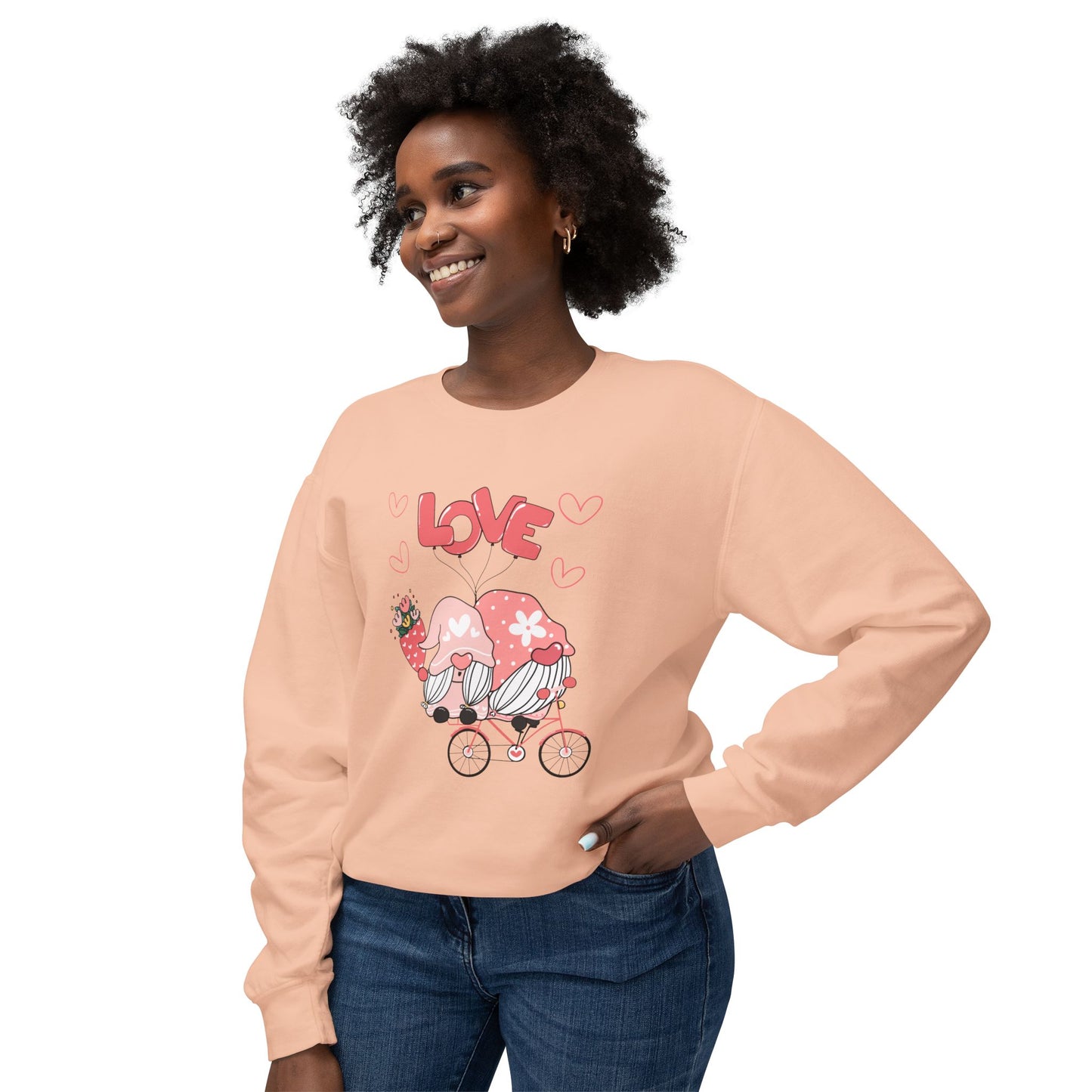 Gnome Couple, Love - Unisex Lightweight Crewneck Sweatshirt - 11027