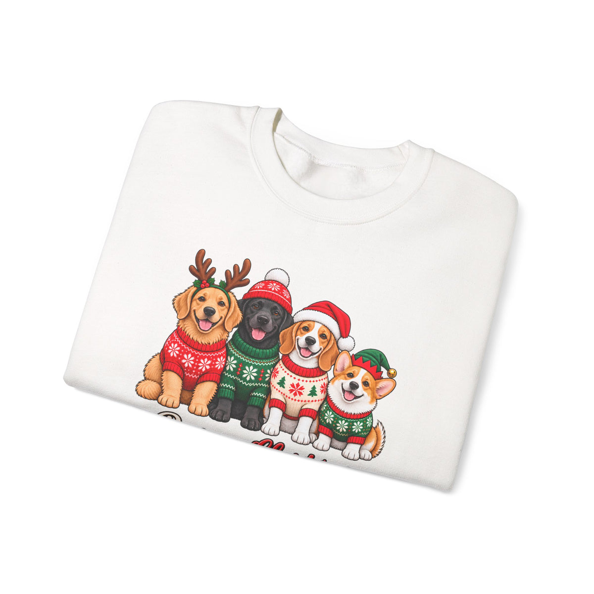 Pawsome Christmas Sweatshirt,  Cute Festive Dogs Crewneck - 14558