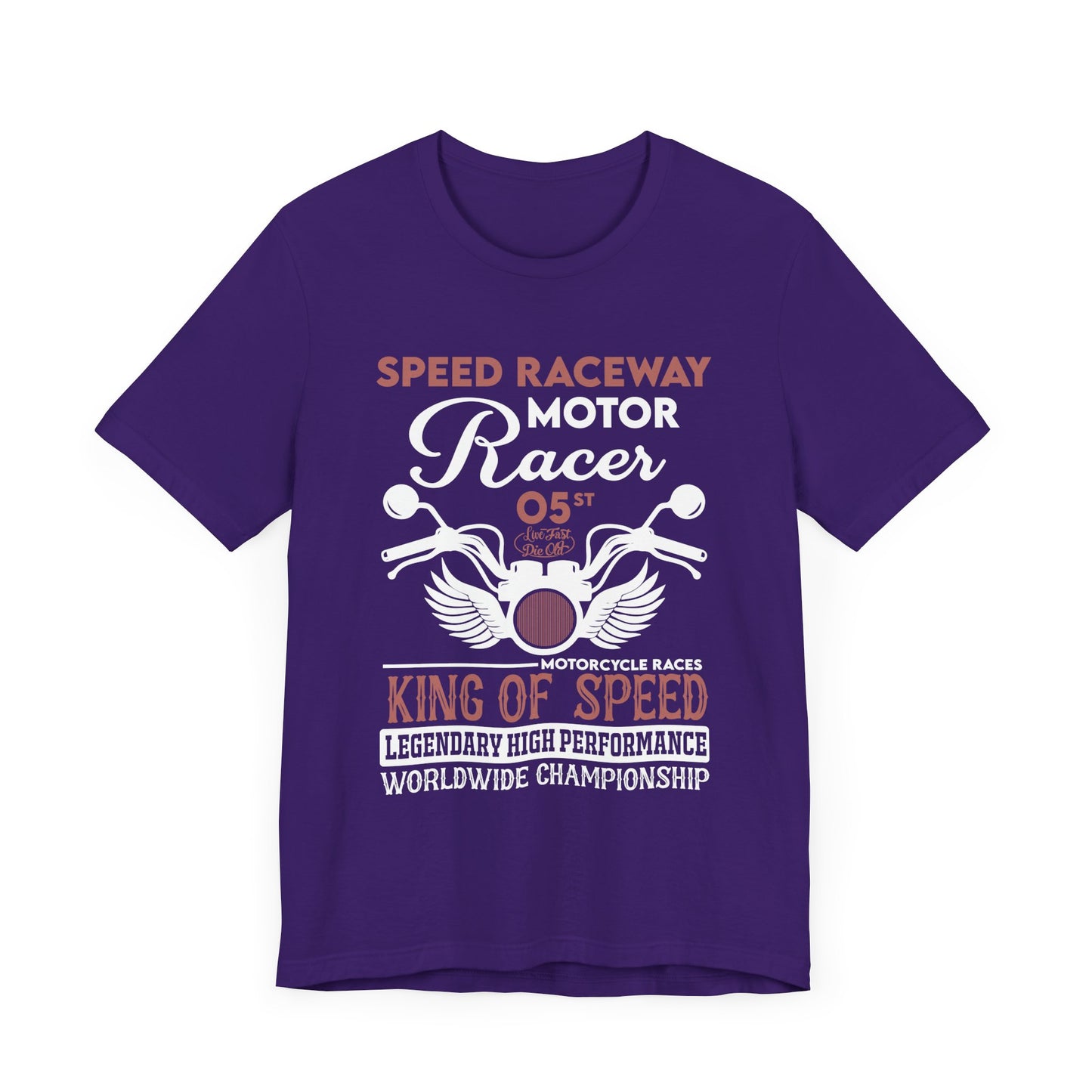 Speed Raceway, Motorcycle Races King of Speed - Unisex Jersey Short Sleeve Tee - 13105