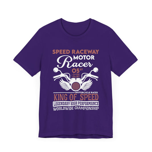 Speed Raceway, Motorcycle Races King of Speed - Unisex Jersey Short Sleeve Tee - 13105