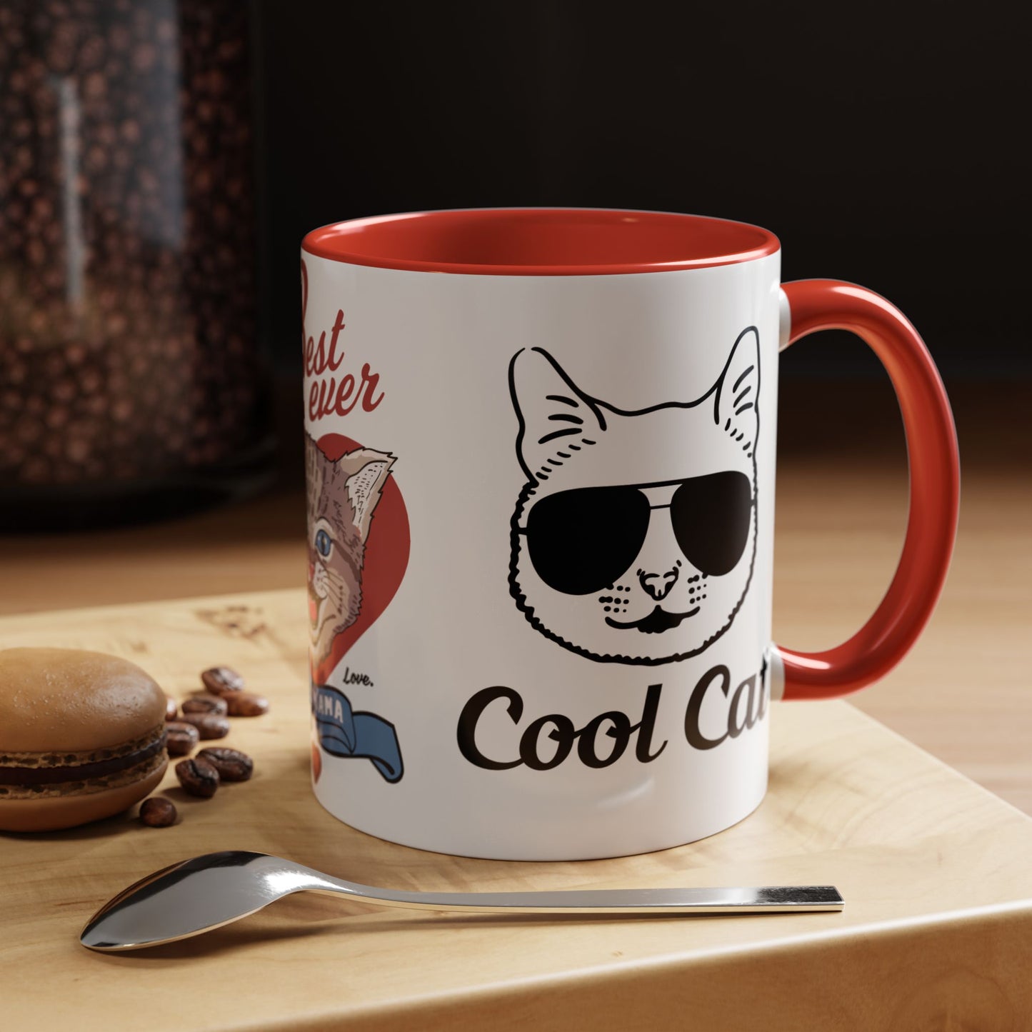 Best Ever Cat Mama - Accent Coffee Mug (11, 15oz)